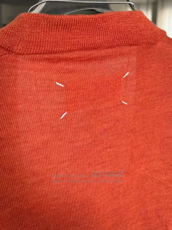 Maison Margiela Maison Margiela Orange Wool Men's Cardigan . Size US M / EU 48-50 / 2 - 6 Thumbnail