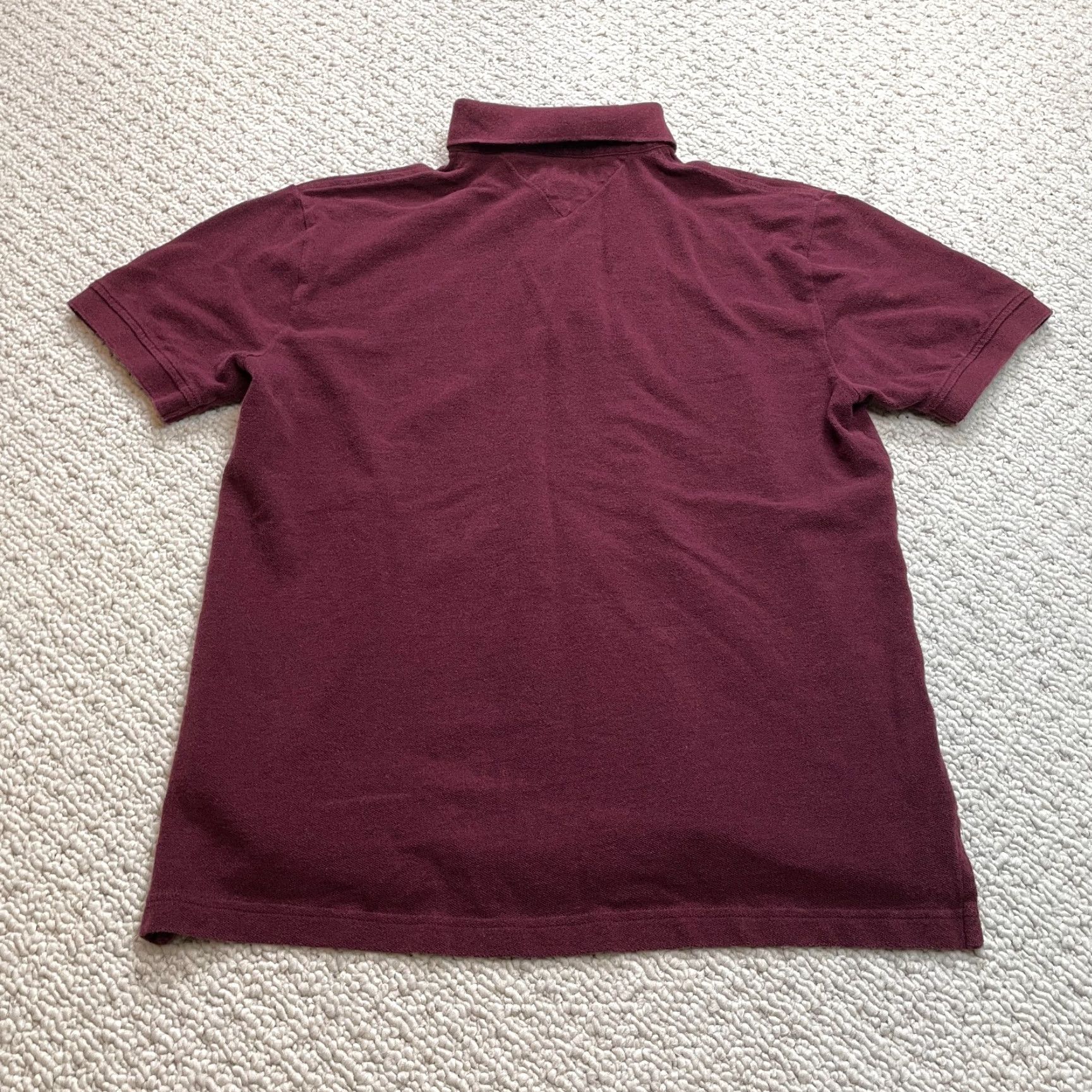 Tommy Hilfiger Tommy Hilfiger Polo Shirt Mens L Dark Red Classic Fit Knit Cotton Short Sleeve Button Collared Logo Shirt Casual Rugby Golf Modern 90s? Size US L / EU 52-54 / 3 - 8 Thumbnail