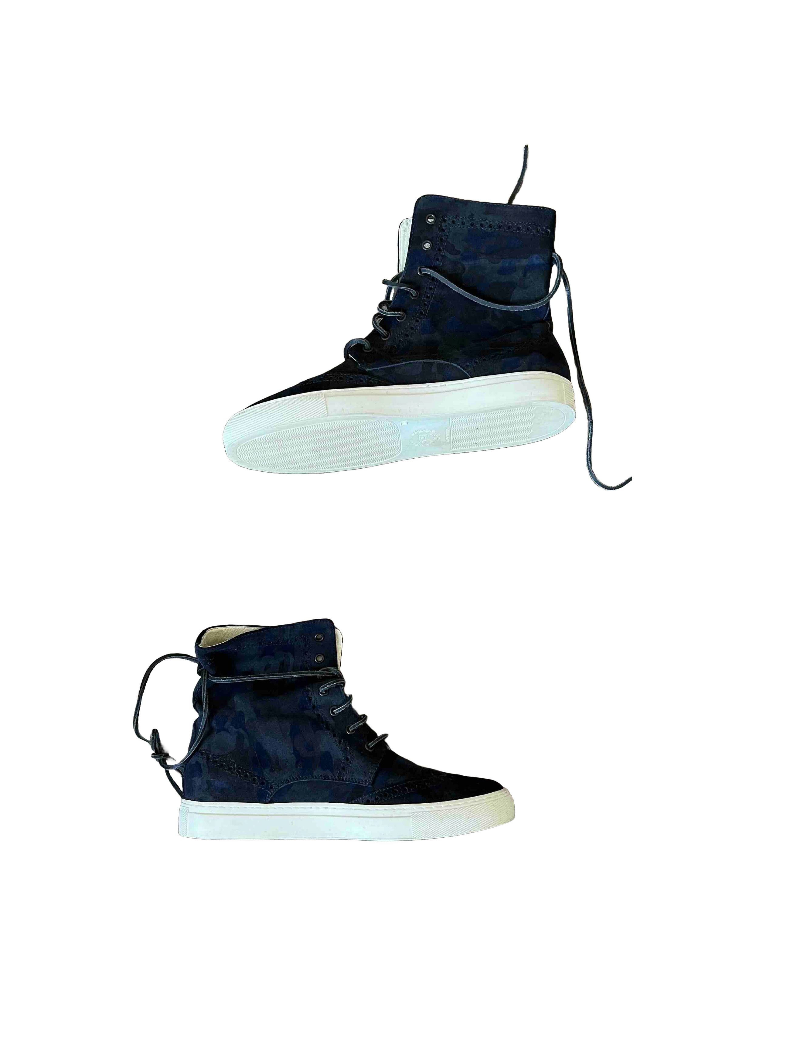 Del Toro Del Toro Navy Camo Suede Sneaker Size US 10 / EU 43 - 4 Thumbnail