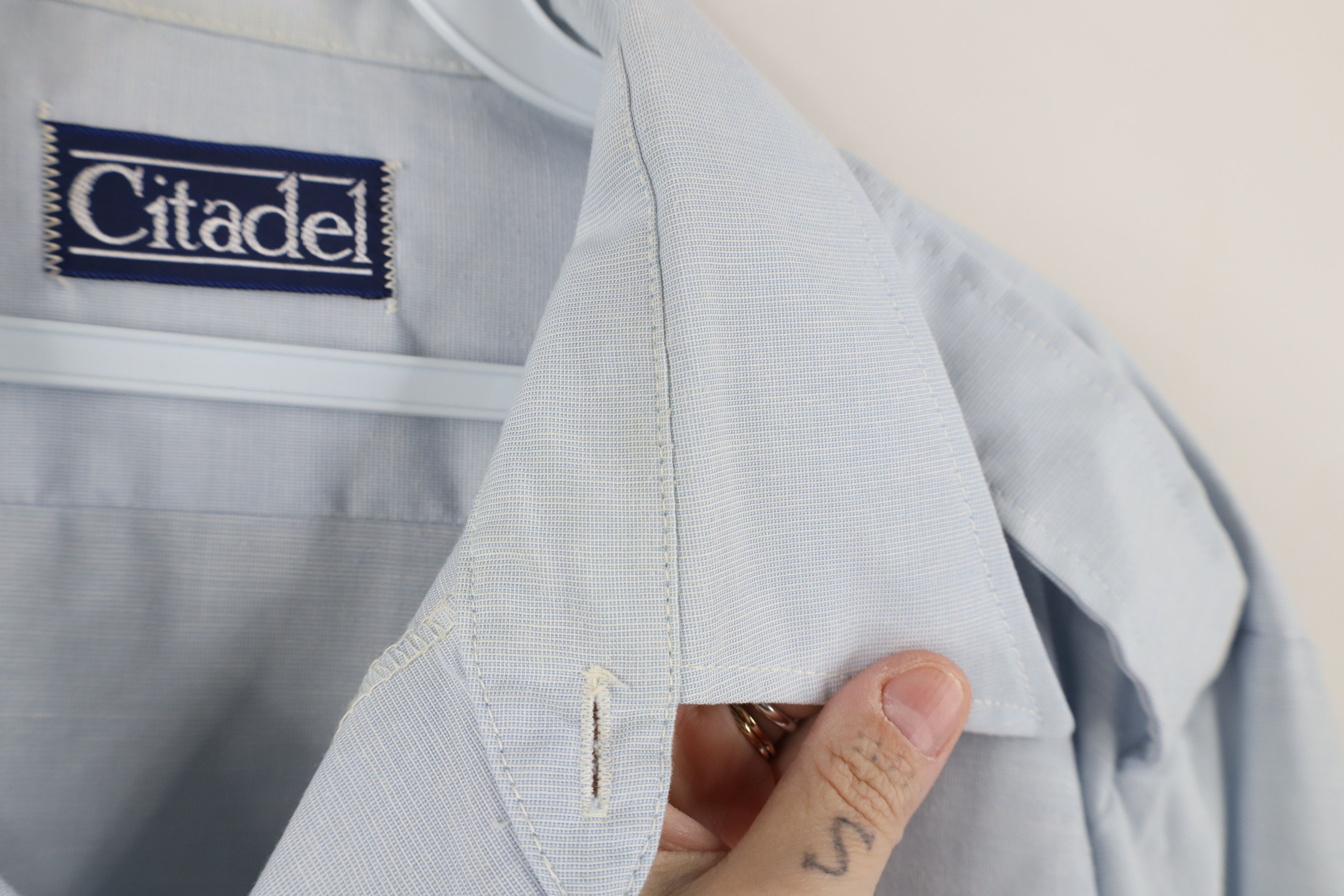 Vintage Vintage 80s USAF Safari Bush Collared Button Shirt Blue USA Size US L / EU 52-54 / 3 - 11 Thumbnail