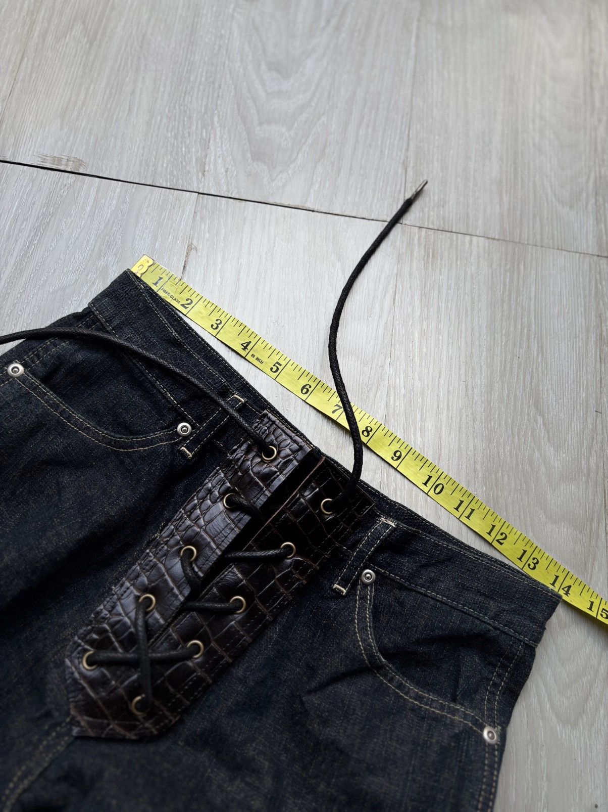 Japanese Brand VERTGARMENTS lace up flare jeans Size US 27 - 6 Thumbnail