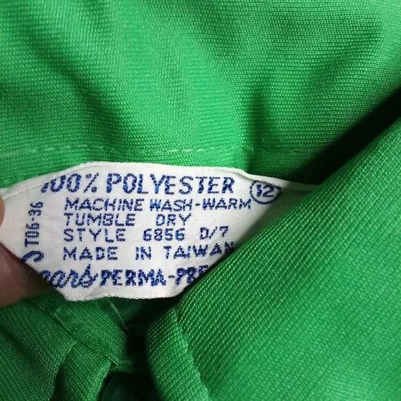Sears Vintage Sears Polyester Disco Polo Shirt Bright Green Size XL / US 12-14 / IT 48-50 - 4 Thumbnail