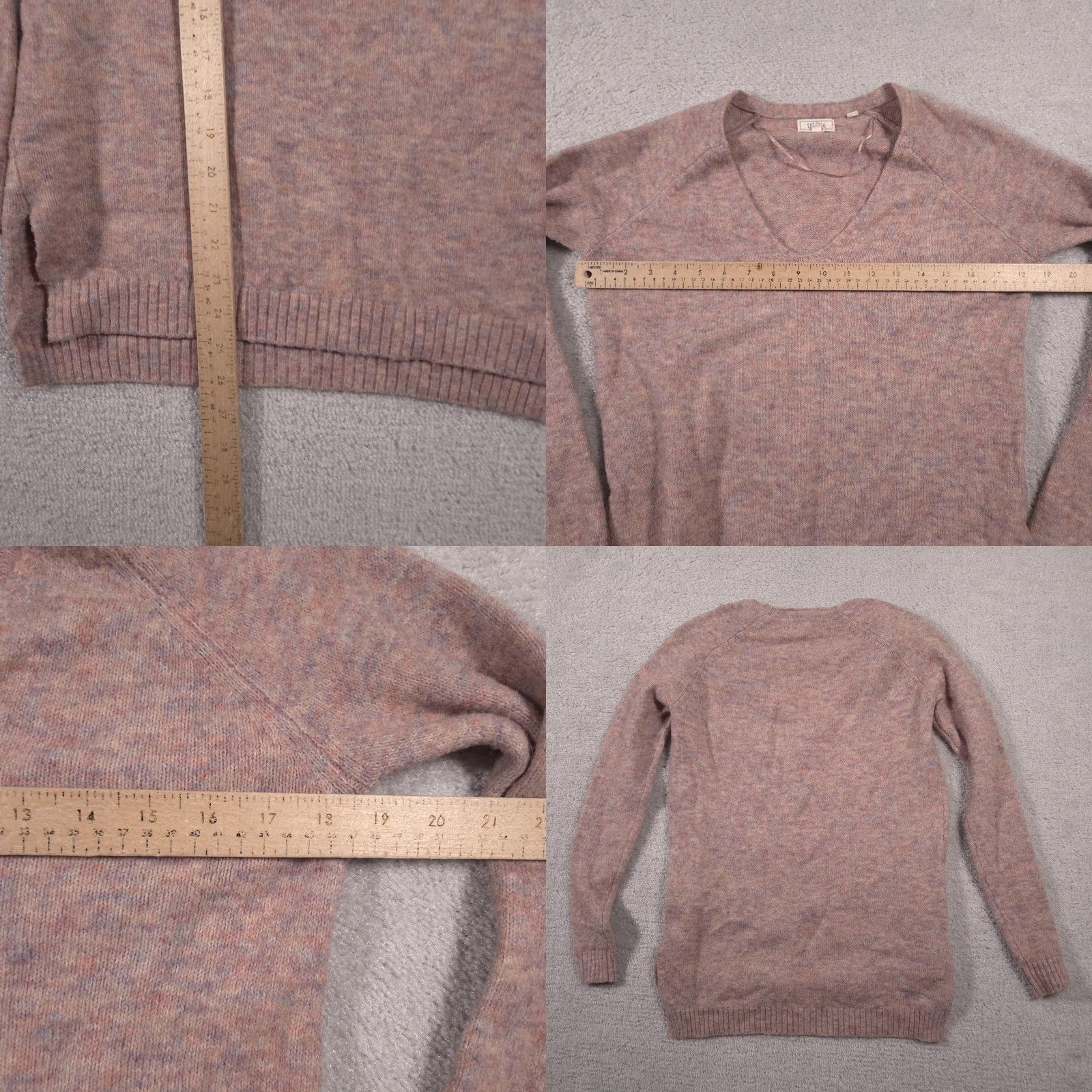 FatFace FatFace Sweater Womens Raglan Longline V-Neck Knit Pullover Mauve Heather Pink V-Neck Raglan Sleeves Long Sleeve Womens Sweater 2 XS? Size XS / US 0-2 / IT 36-38 - 9 Thumbnail