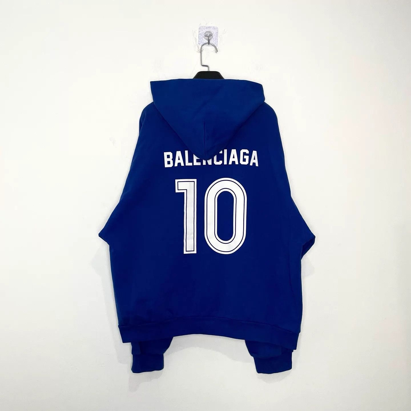 Balenciaga Balenciaga Summer '25 Blue Football Zip Hoodie M Size M / US 6-8 / IT 42-44 - 2 Thumbnail