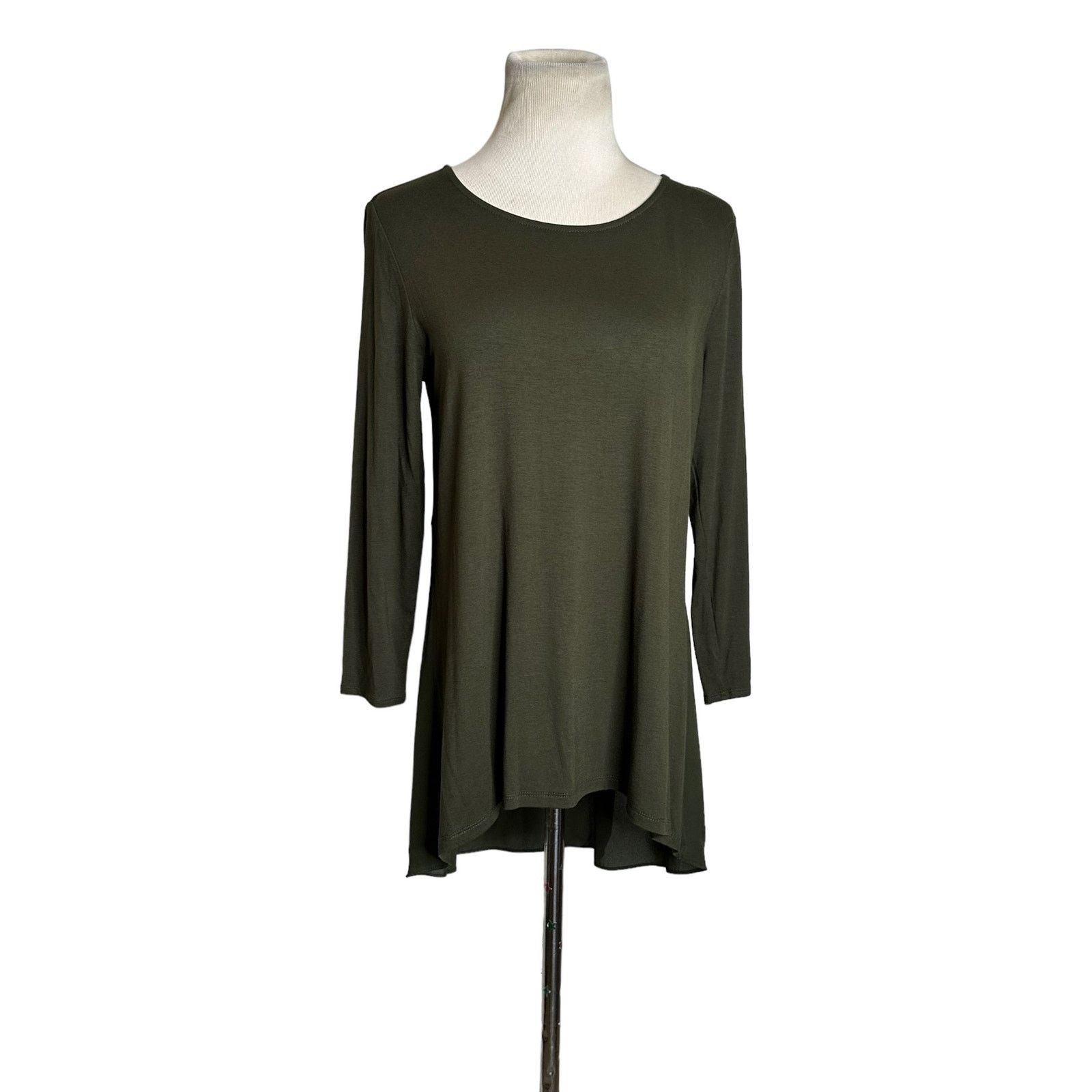 Alfani Alfani military green 3/4 sleeves hi low blouse size small Size S / US 4 / IT 40 - 9 Thumbnail