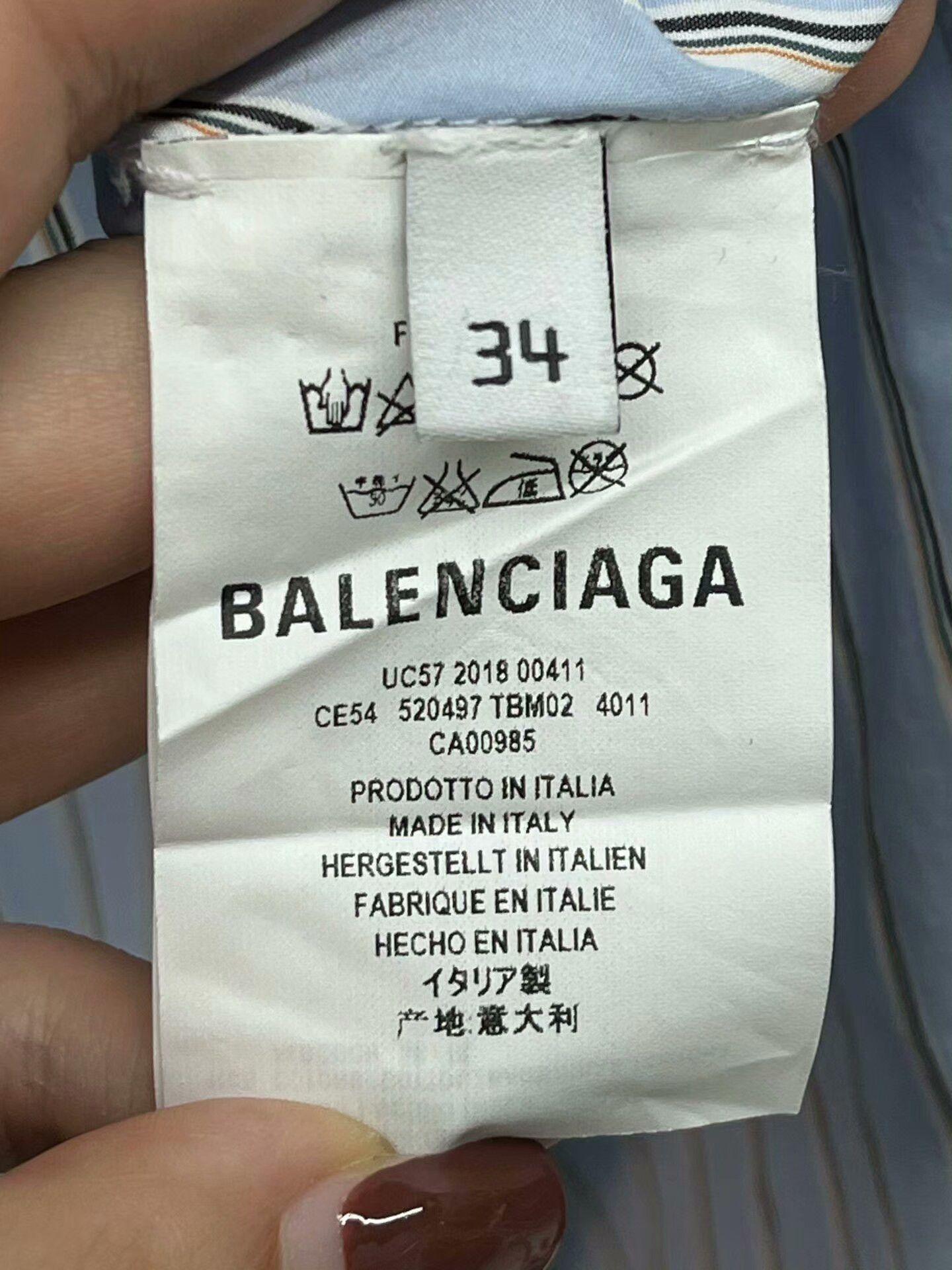 Balenciaga balenciaga blue striped logo long shirt Size US S / EU 44-46 / 1 - 4 Thumbnail