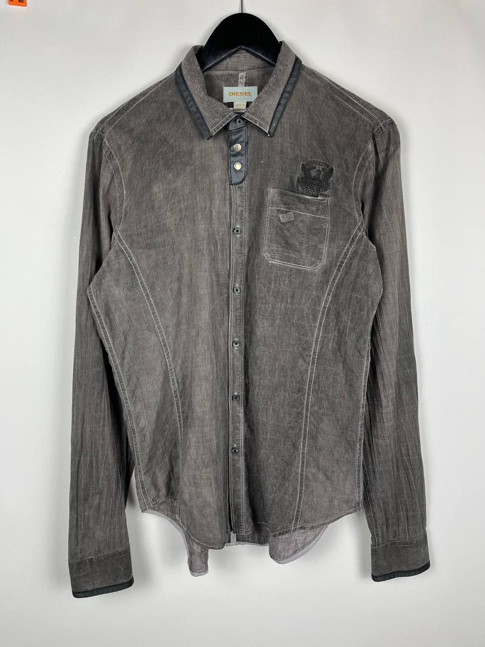 Diesel VINTAGE DIESEL Industry Grey Ribbed Shirt Eagle Embroidery Size US L / EU 52-54 / 3 - 1 Thumbnail