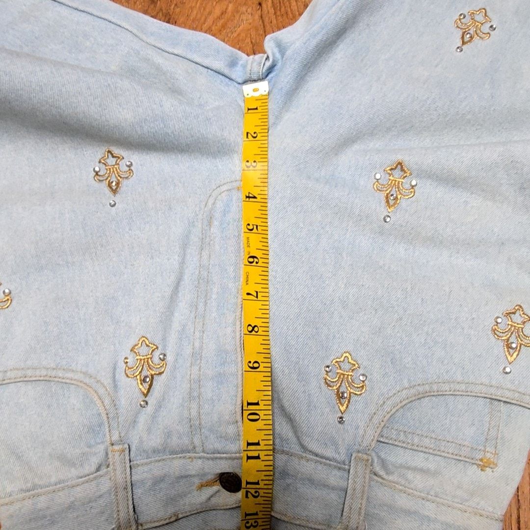 Monique Lhuillier Vintage Monique Fleur De Lis Embroidered Jeans 7/8 Size 30" / US 8 / IT 44 - 12 Thumbnail