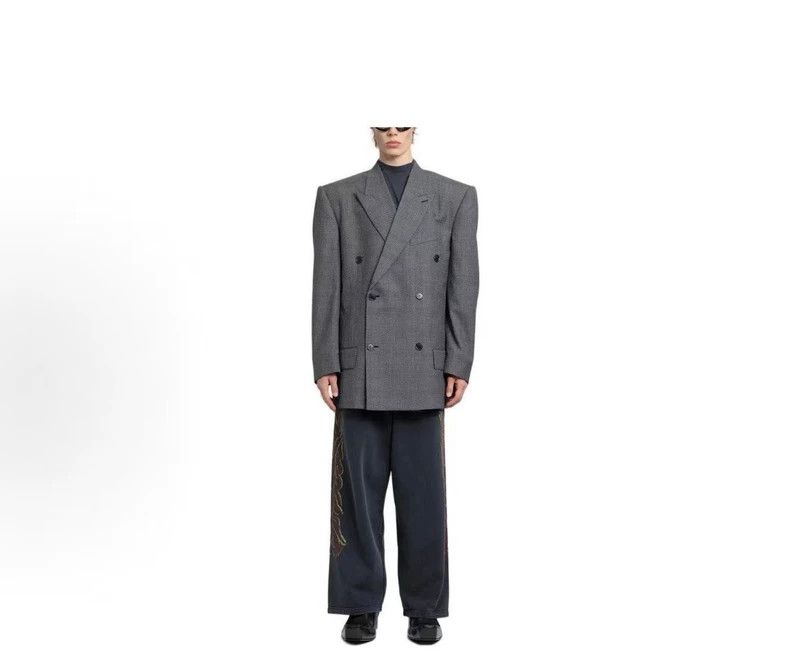 Balenciaga Balenciaga Suit jacket, gray plaid fabric Size US XS / EU 42 / 0 - 5 Thumbnail