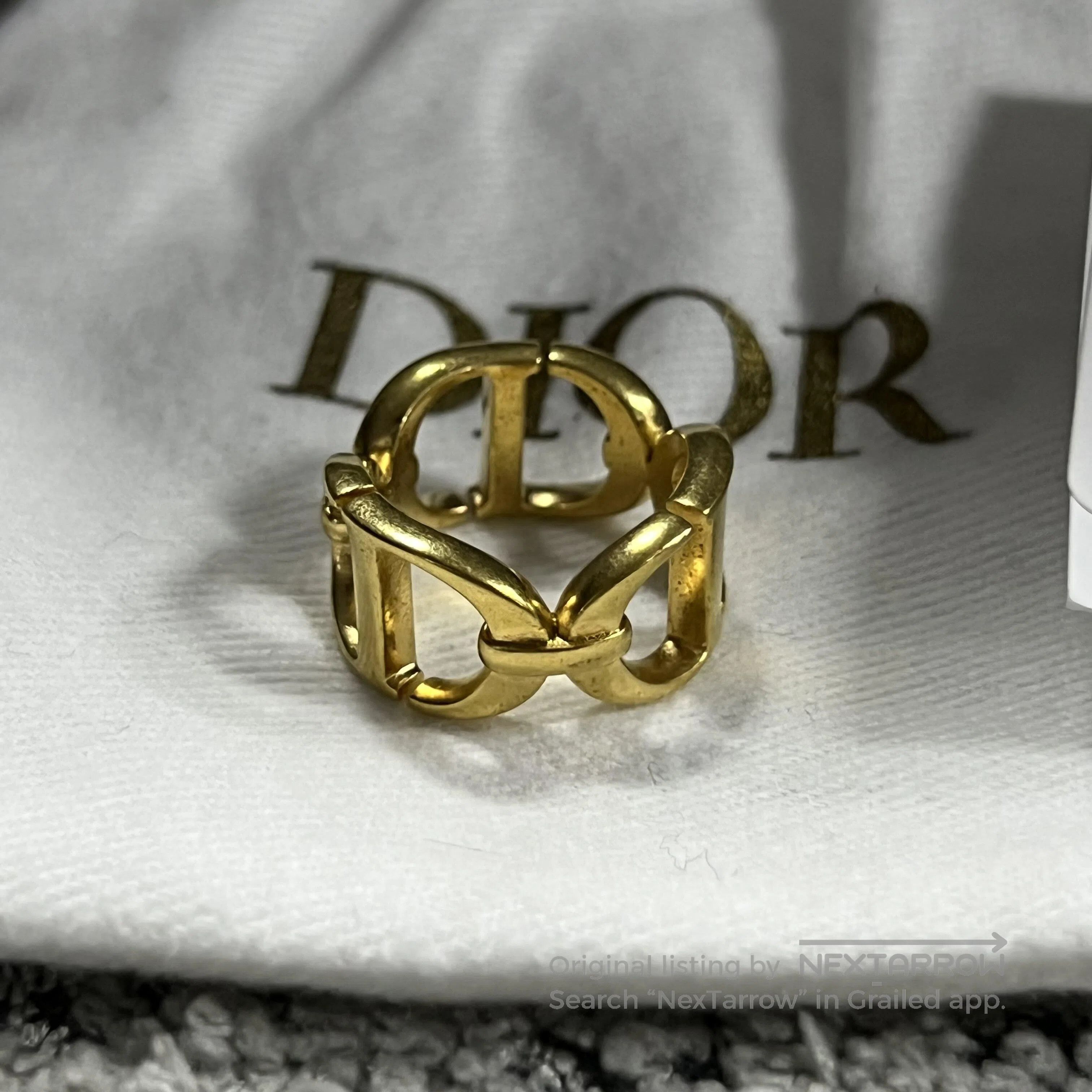 Dior Dior size s CD logo: A stylish, minimalist metal ring| Size ONE SIZE - 2 Thumbnail