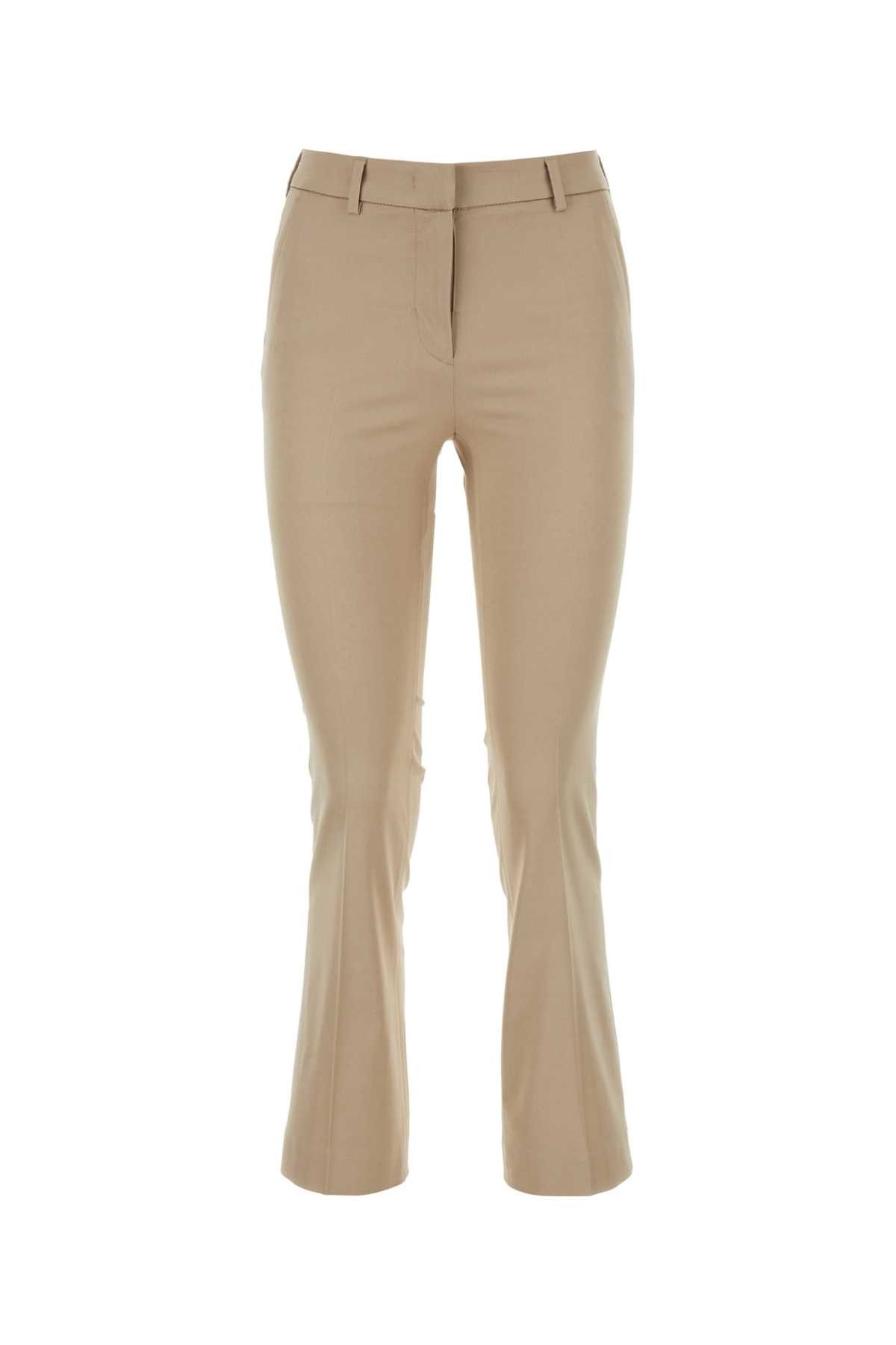image of Pt Torino Beige Stretch Viscose Pant in Beige O Tan, Women's (Size 27)