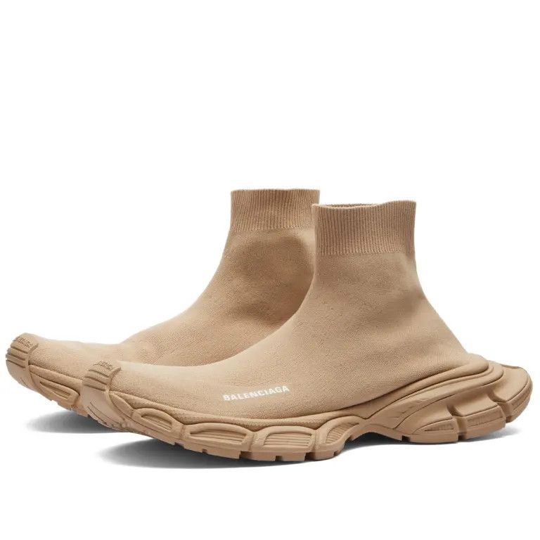Balenciaga o1w1db10825 3XL Sock Recycled Knit Sneakers in Beige Size US 14 / EU 47 - 3 Thumbnail