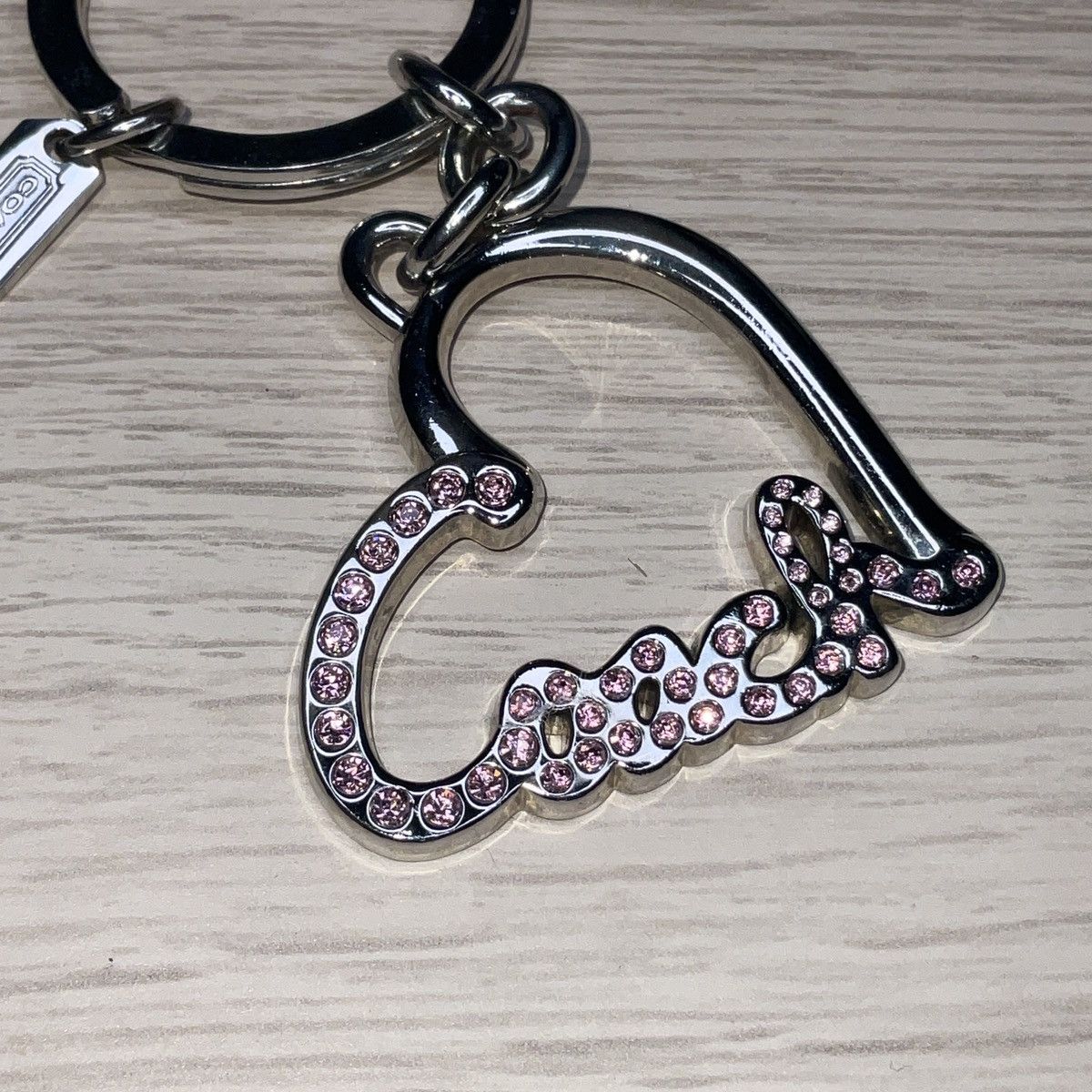 Coach × Vintage Vintage Coach Pave Heart Script Crystal Bag Charm Keychain Size ONE SIZE - 5 Thumbnail