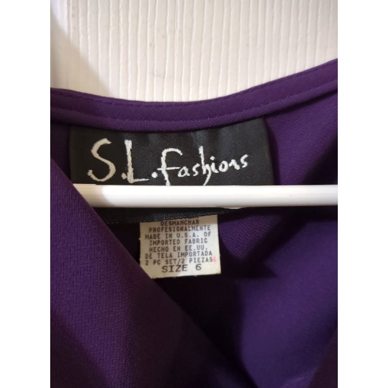 Vintage S.L. Fashions Blouse Top Purple Purple 6 3/4 Sleeve Cowl Neck Beaded Chiffon Sheer Slim Adult Women Blouse Size M / US 6-8 / IT 42-44 - 4 Thumbnail