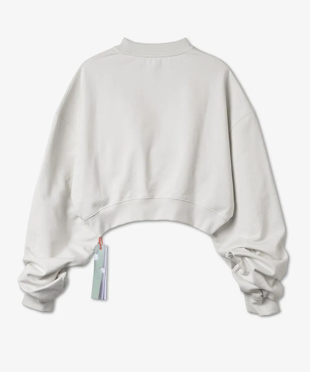 Off-White o1gr1nt0425 For All Helv Cropped Over Crewneck Sweatshirt Size XS / US 0-2 / IT 36-38 - 2 Thumbnail