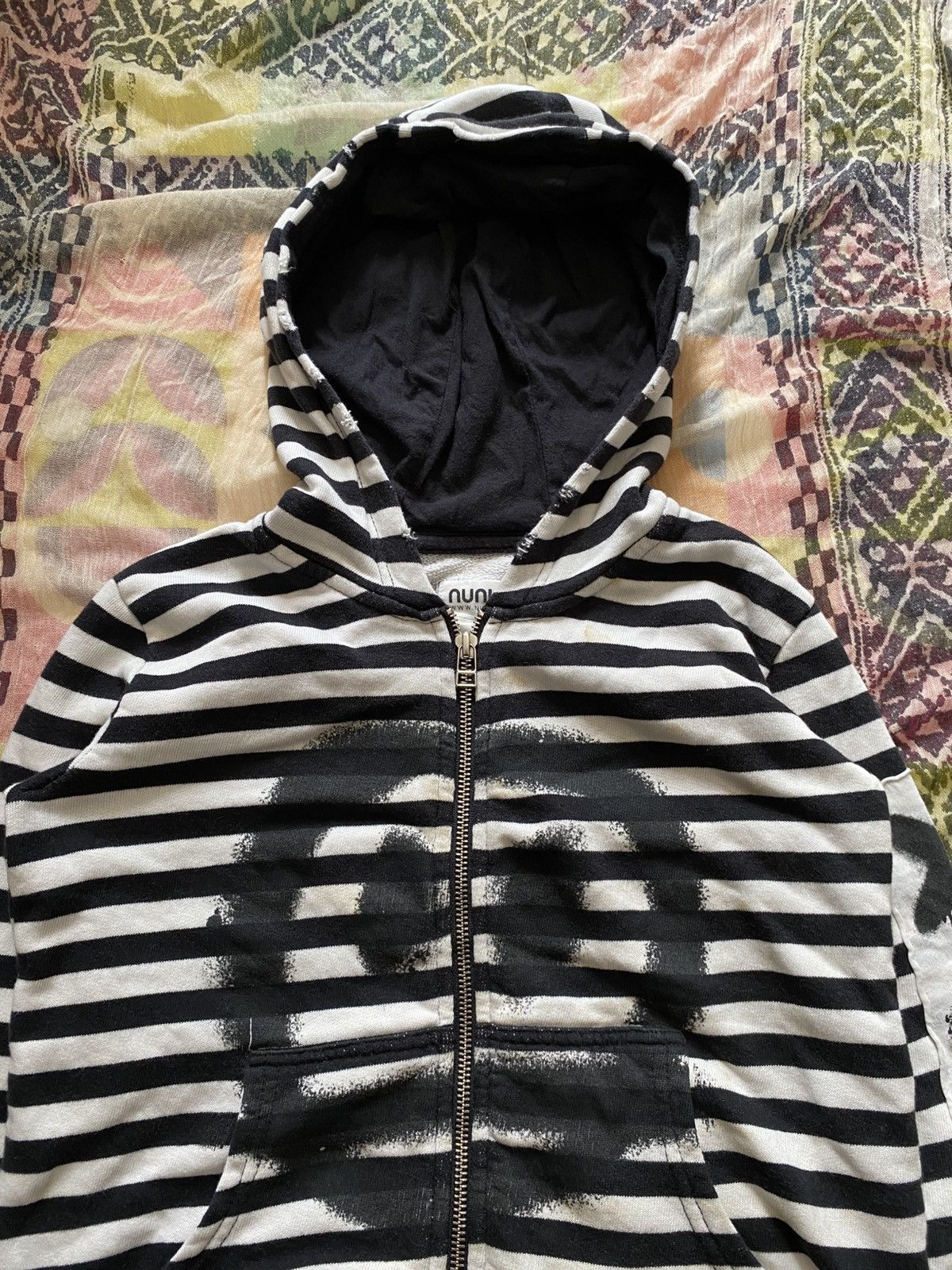 If Six Was Nine × Japanese Brand × Le Grande Bleu (L.G.B.) Nununu emoticon distressed striped hoodie Size US S / EU 44-46 / 1 - 3 Thumbnail