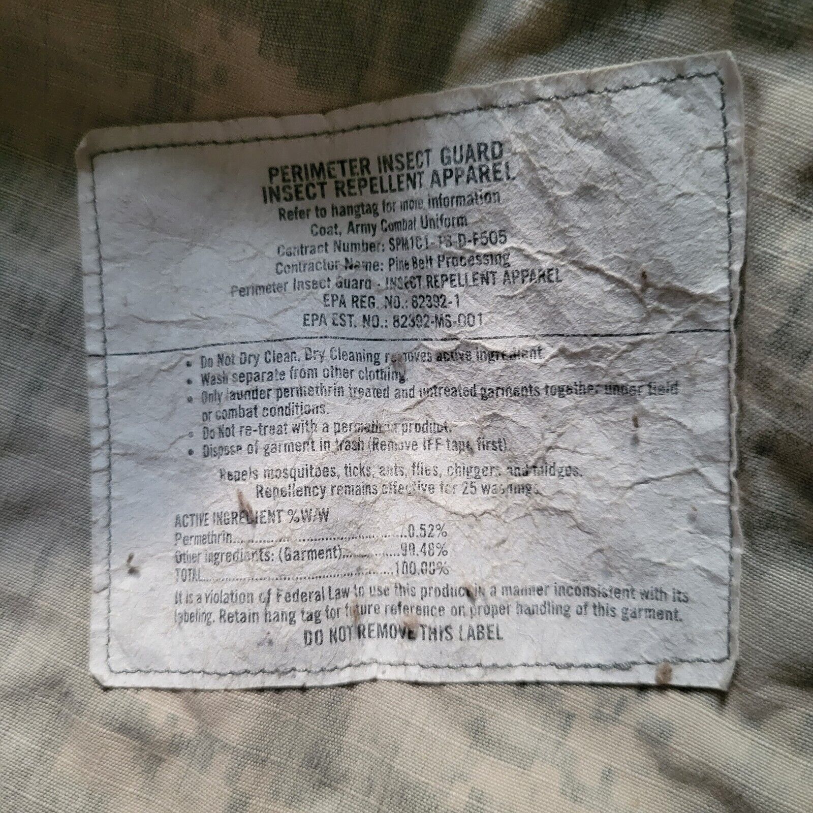 Other US Military Jacket Camo Medium Top Hot Insect Shield Used Size US M / EU 48-50 / 2 - 4 Thumbnail