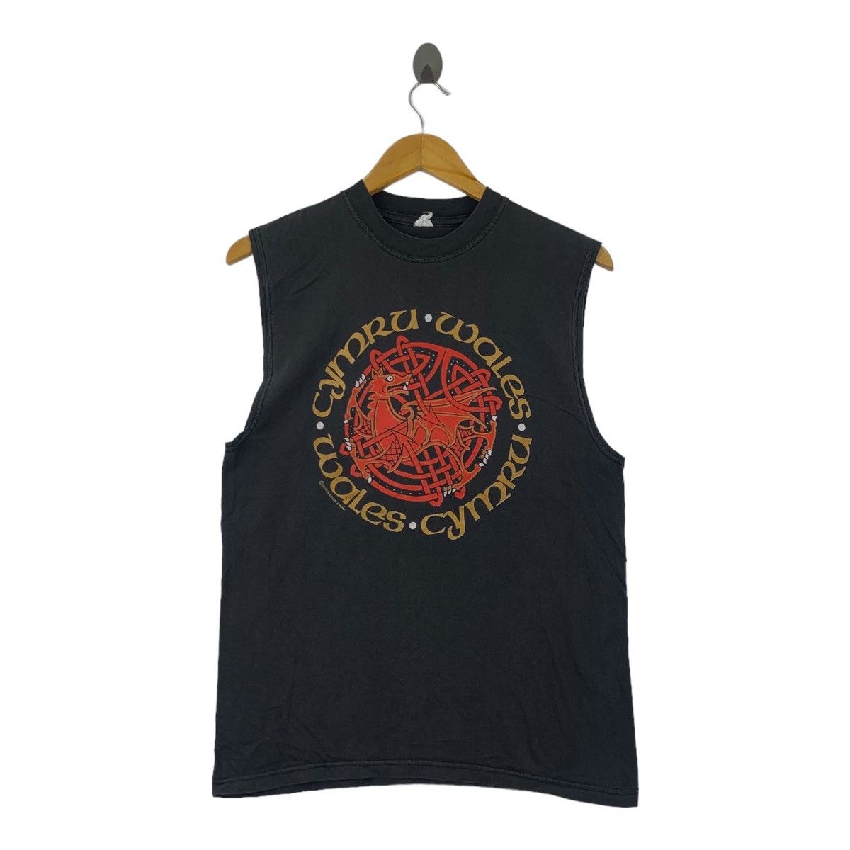 Vintage Vintage CYMRU WALES DRAGON Crest Tank Top Tee Shirt Size S / US 4 / IT 40 - 1 Thumbnail