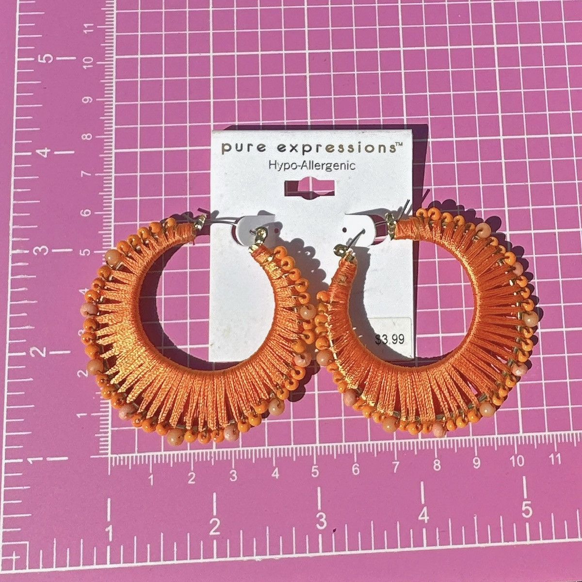 Designer pure expressions™ Hypo-Allergenic orange waved beaded circle Size ONE SIZE - 3 Thumbnail