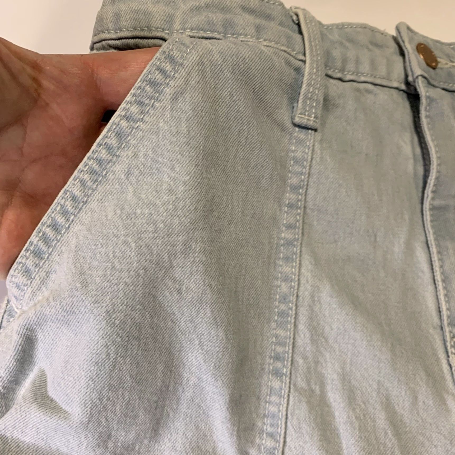 Vintage Vintage Women's Jean Shorts 2/26 High Rise Midi 90s Retro Casual Denim 29x3.5 Stretch Blue Women's Size 26" / US 2 / IT 38 - 6 Thumbnail