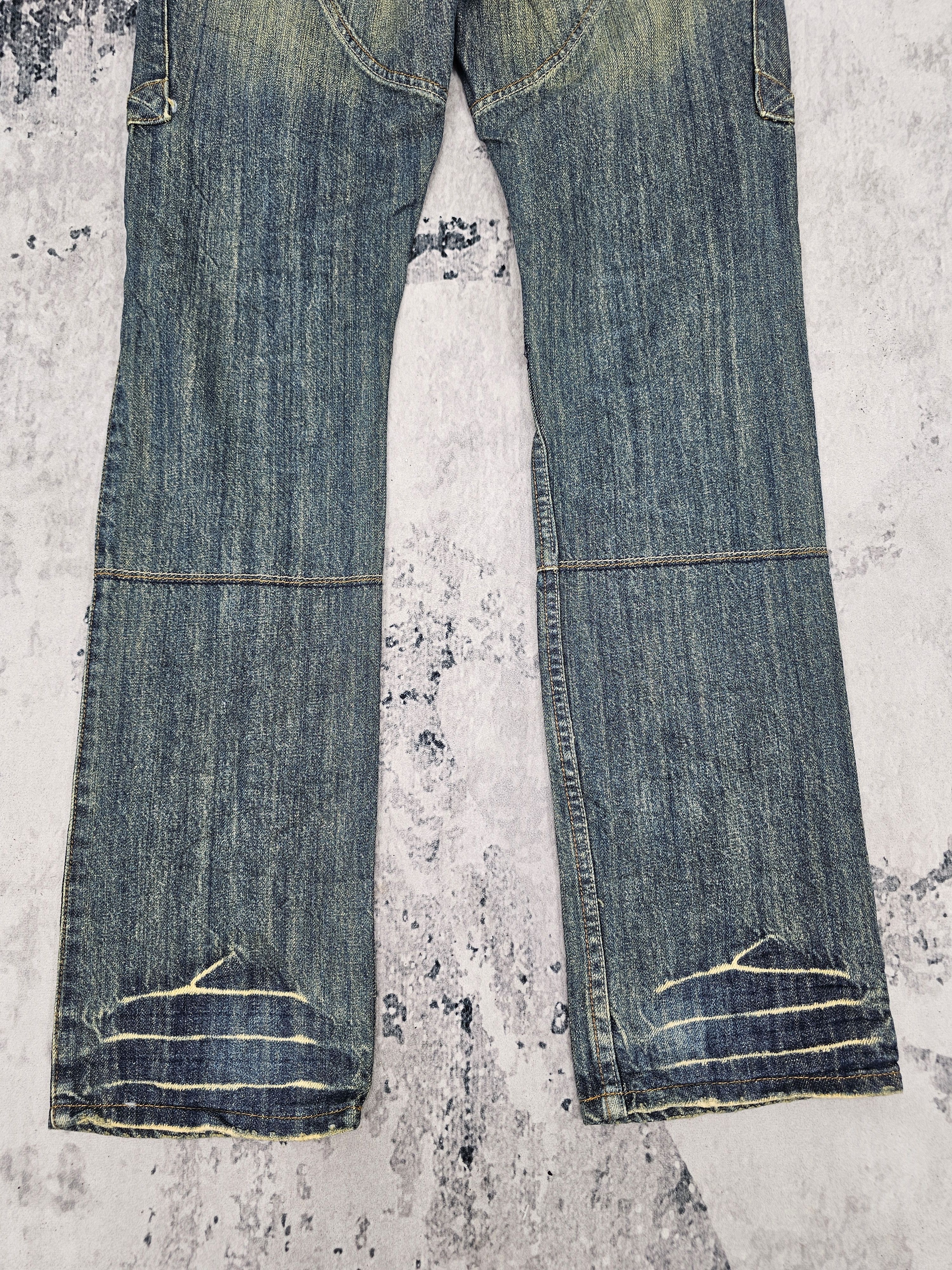 Japanese Brand ROLLIN Multi Bush Pocket Punk Bondage Design Jeans JB0314 Size US 32 / EU 48 - 3 Thumbnail