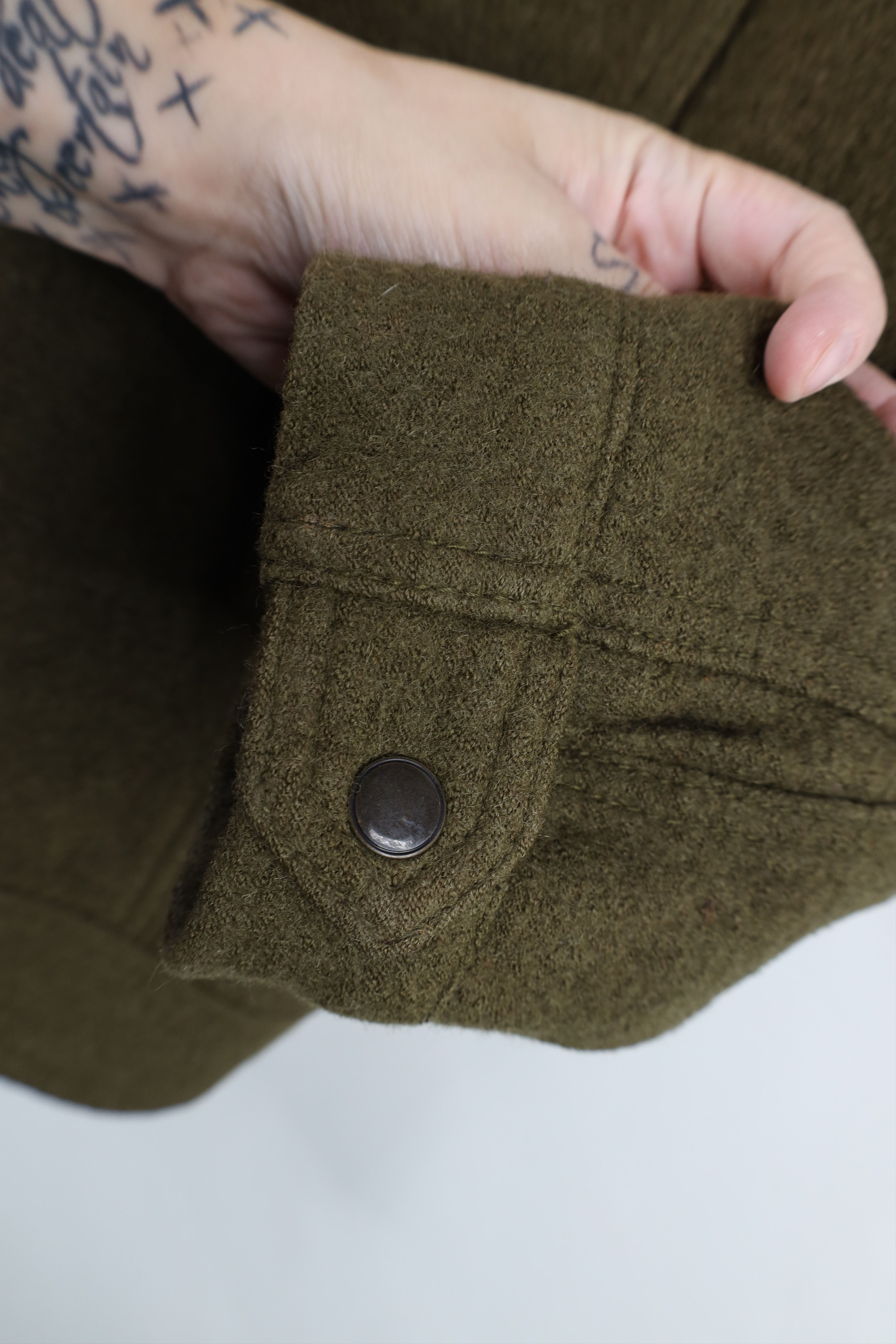 Free People Free People Chic Asymmetrical Zip Wool Bomber Jacket Green Size M / US 6-8 / IT 42-44 - 7 Thumbnail