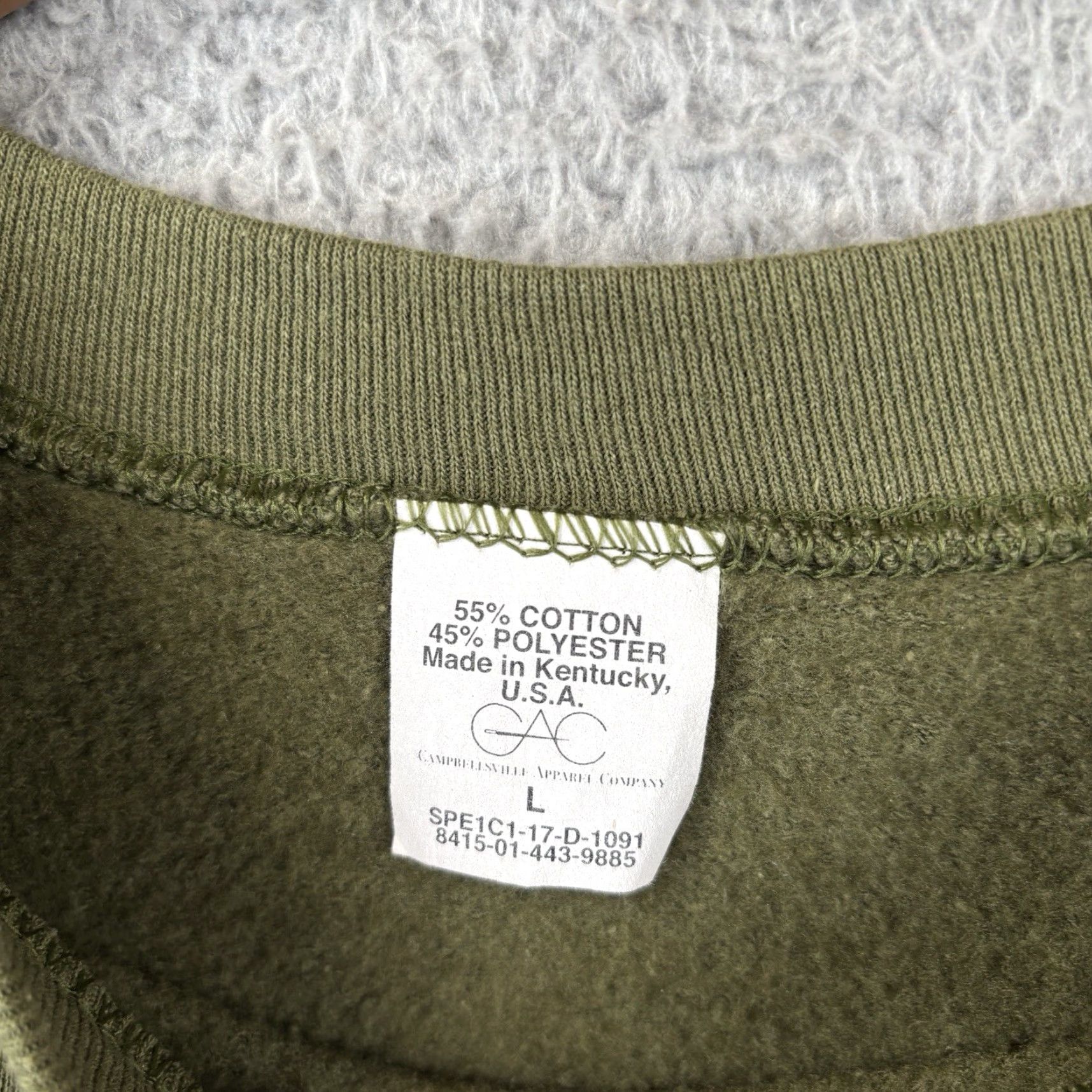 Olive VINTAGE Campbellsville Apparel CompanyUSMC Sweatshirt Mens L Olive Green Fleece Crewneck USA Marine Corps Made USA Logo Graphic Print Baggy/Regular Size US L / EU 52-54 / 3 - 3 Thumbnail