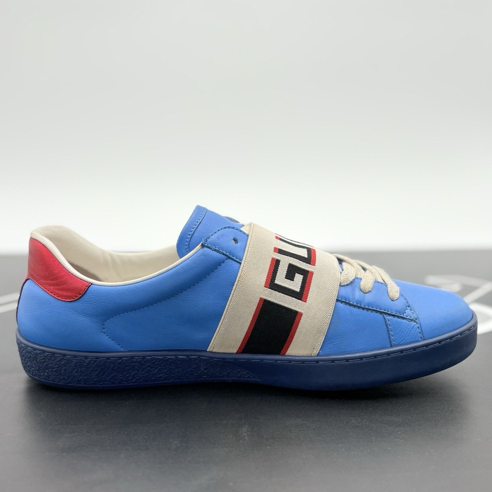 Gucci Gucci Ace Stripe Leather ' Blue ' | GOOD CONDITION! Size US 7.5 / EU 40-41 - 10 Thumbnail