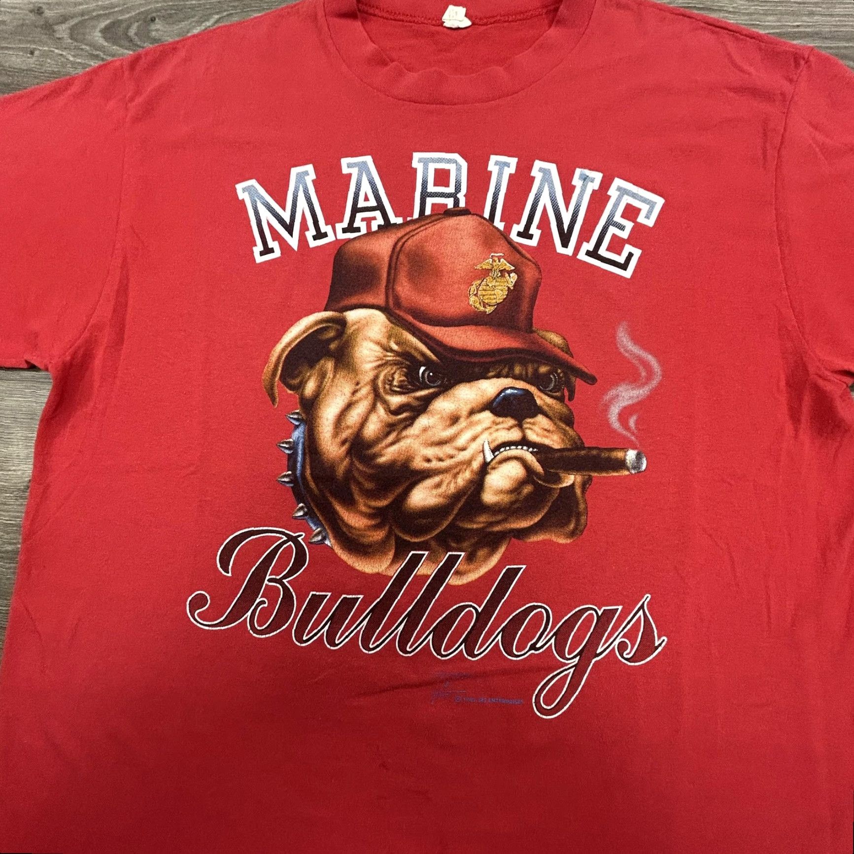 Vintage VINTAGE US Marines Bulldogs Shirt Mens XXL USMC Single Stitch 80s USA Red Crew Neck Graphic Print Size US L / EU 52-54 / 3 - 3 Thumbnail