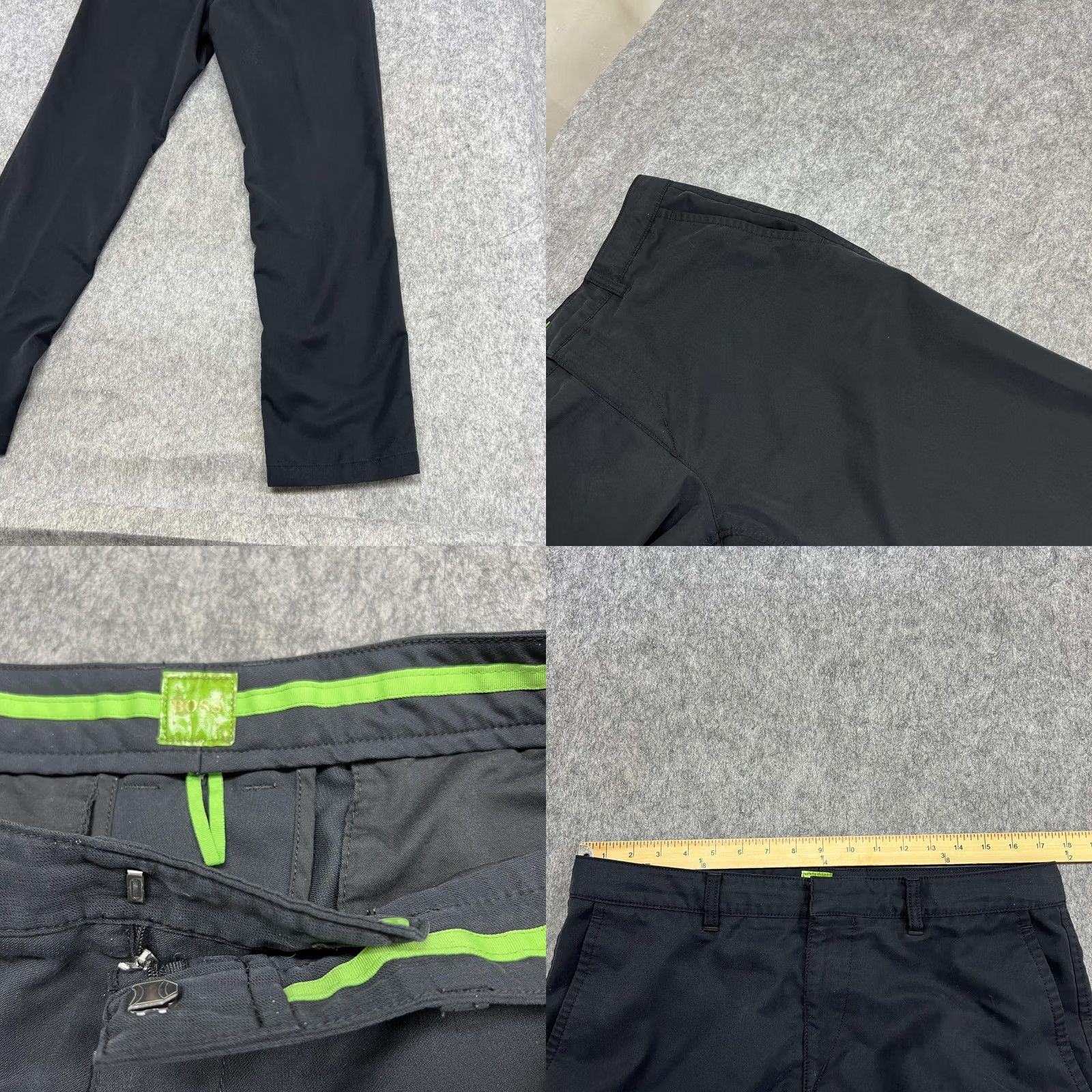 Hugo Boss Hugo Boss Mens Black Microfiber Chino Pants Regular Straight Office Fit 36 35x34 Size US 36 / EU 52 - 9 Thumbnail