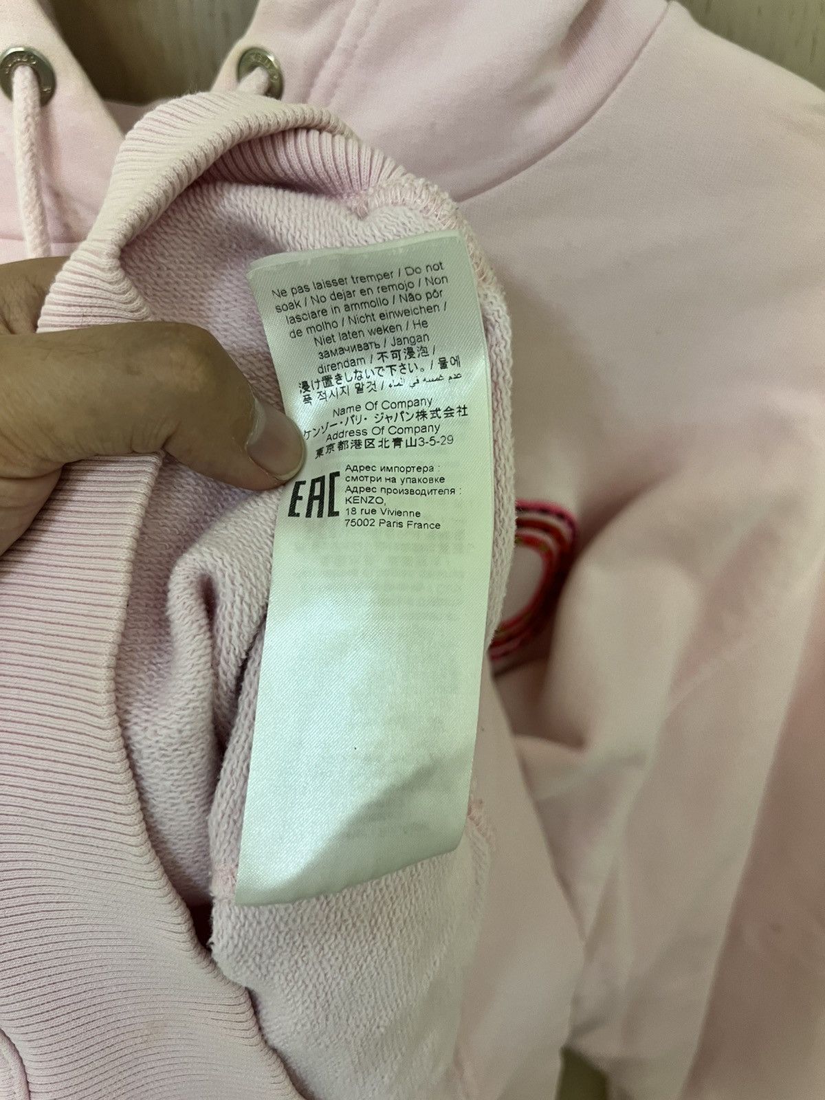 Kenzo Kenzo Paris Light Pink Embroidered Logo Hoodie – S Size S / US 4 / IT 40 - 7 Thumbnail