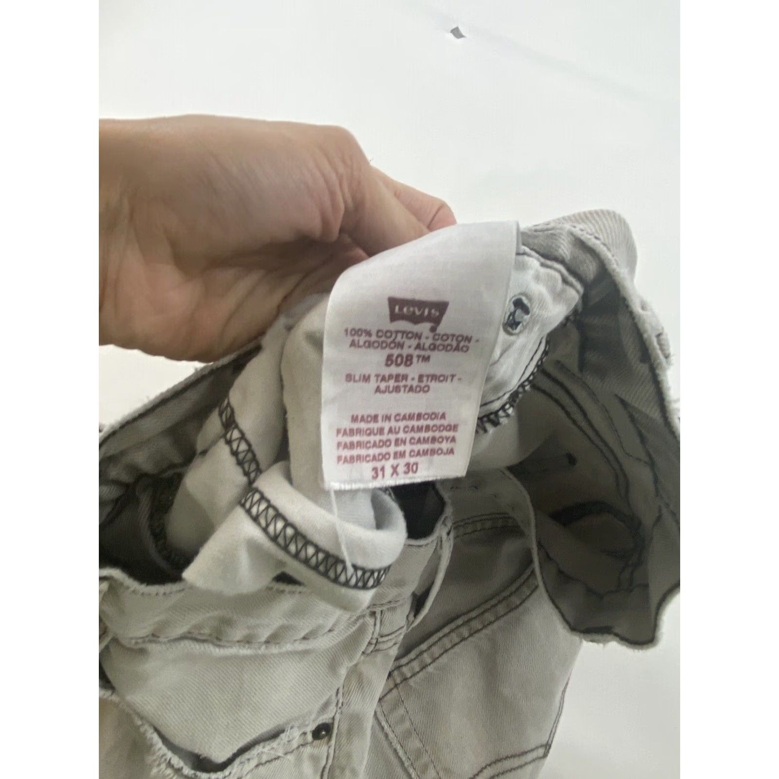 Levi's VINTAGE Levi’s 508 Jeans Men 31x30 Light Grey Distressed Jeans Distressed 508 Straight City Y2K Dad Mens Size US 31 - 3 Thumbnail