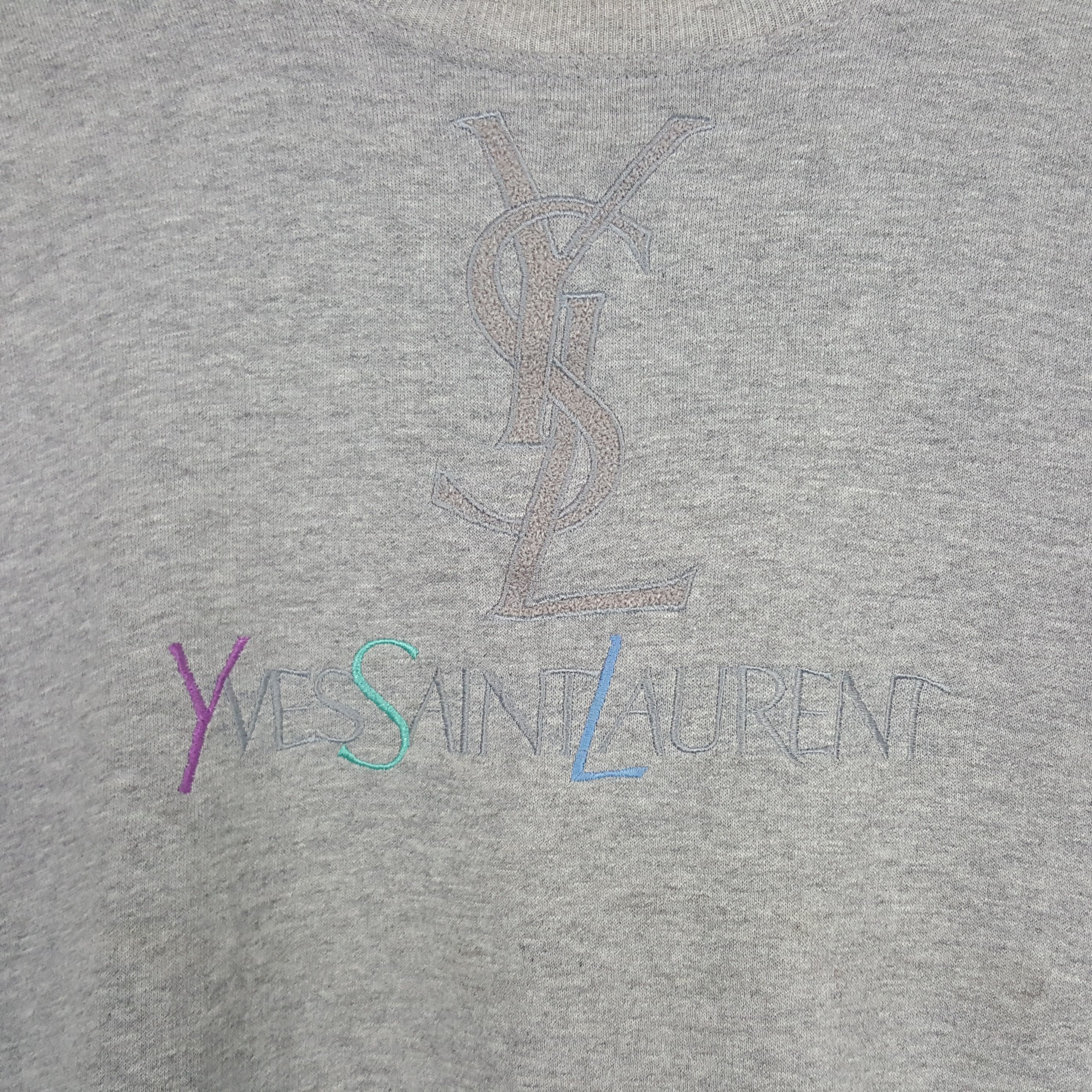Vintage × Yves Saint Laurent Vintage Yves Saint Laurent Pour Homme YSL Design Sweatshirt Size US L / EU 52-54 / 3 - 2 Thumbnail
