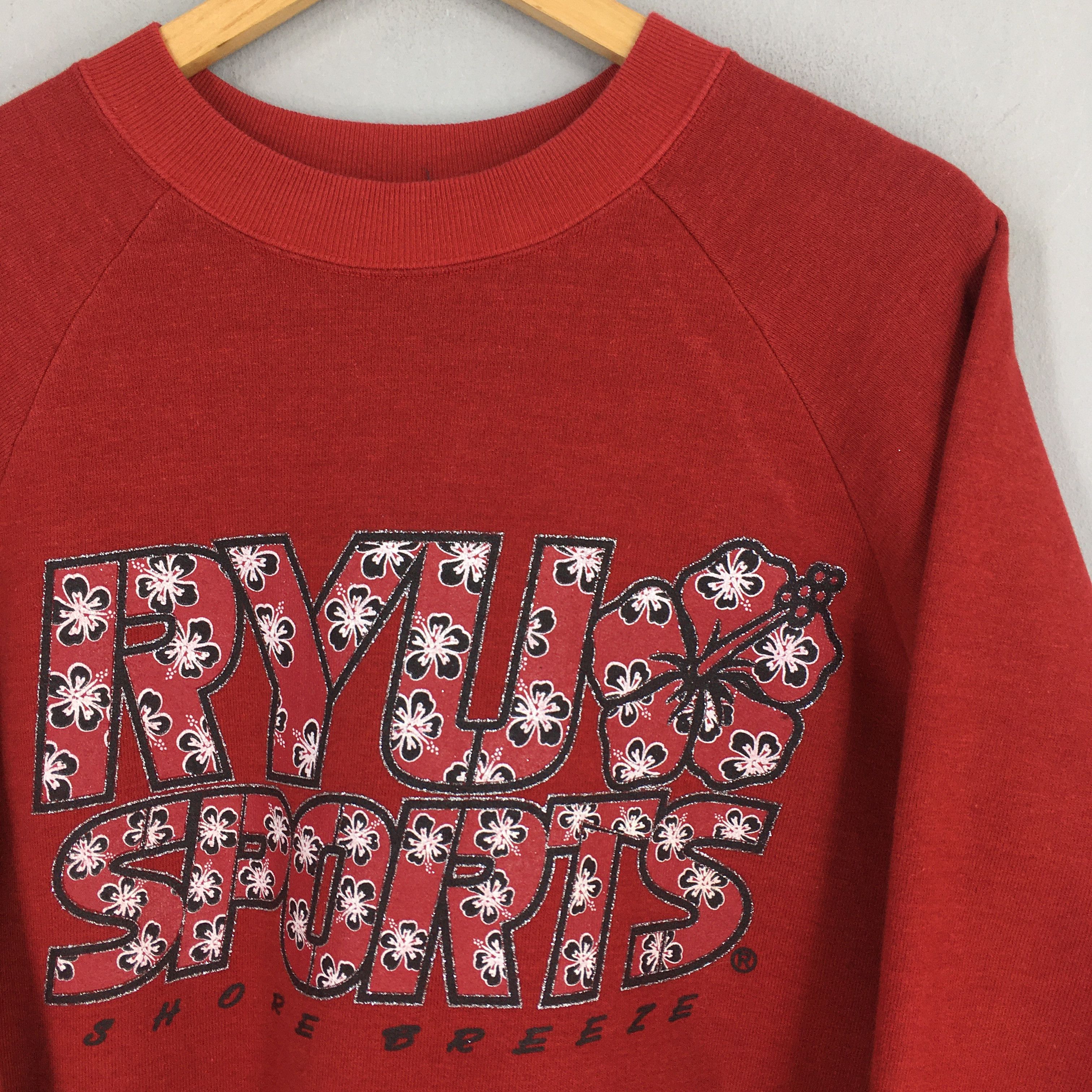 Japanese Brand Vintage Ryu Sports Hibiscus Flower Surf Sweatshirt Small Size US S / EU 44-46 / 1 - 2 Thumbnail