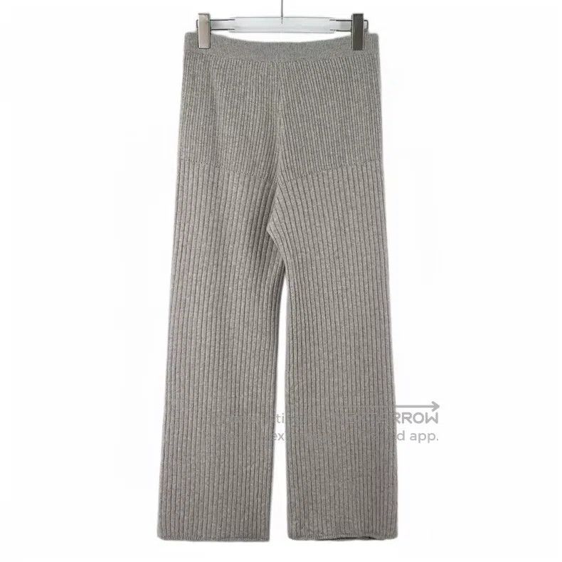 Loro Piana Loro Piana Gray side button cashmere knitted wide leg pant Size 27" / US 4 / IT 40 - 2 Thumbnail
