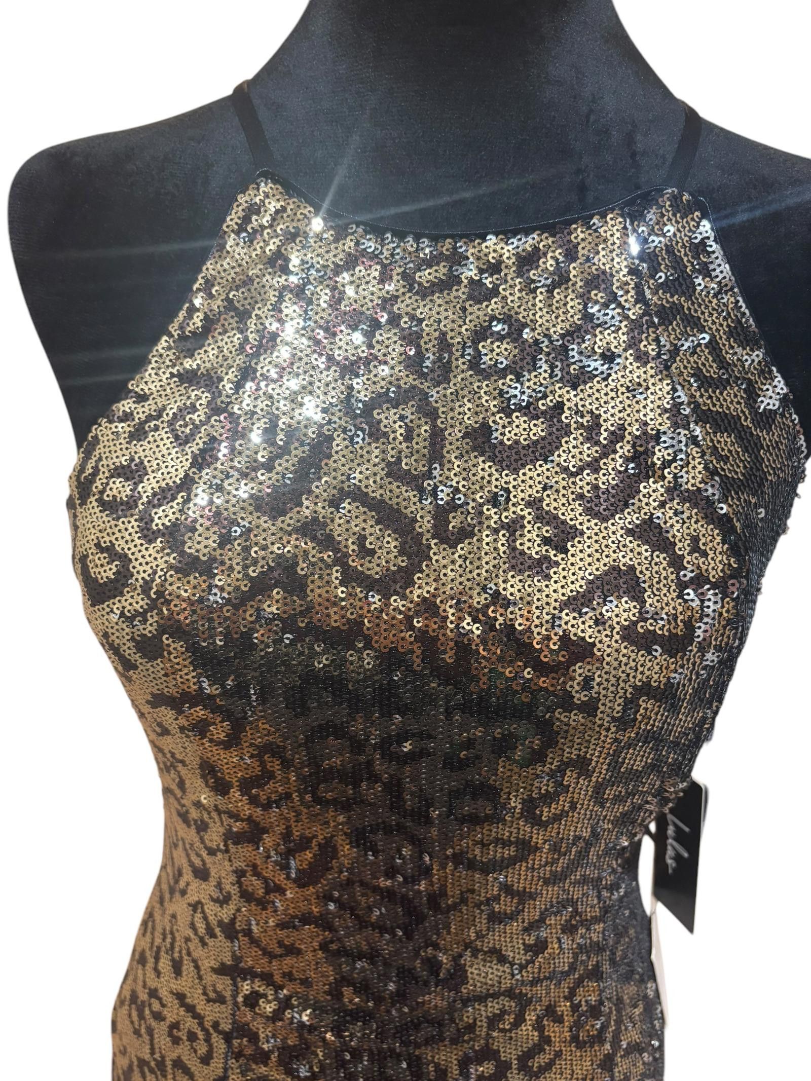 Lulus NWT Lulu’s Gold/Brown/Silver Sequin Evening Dress Size M / US 6-8 / IT 42-44 - 2 Thumbnail