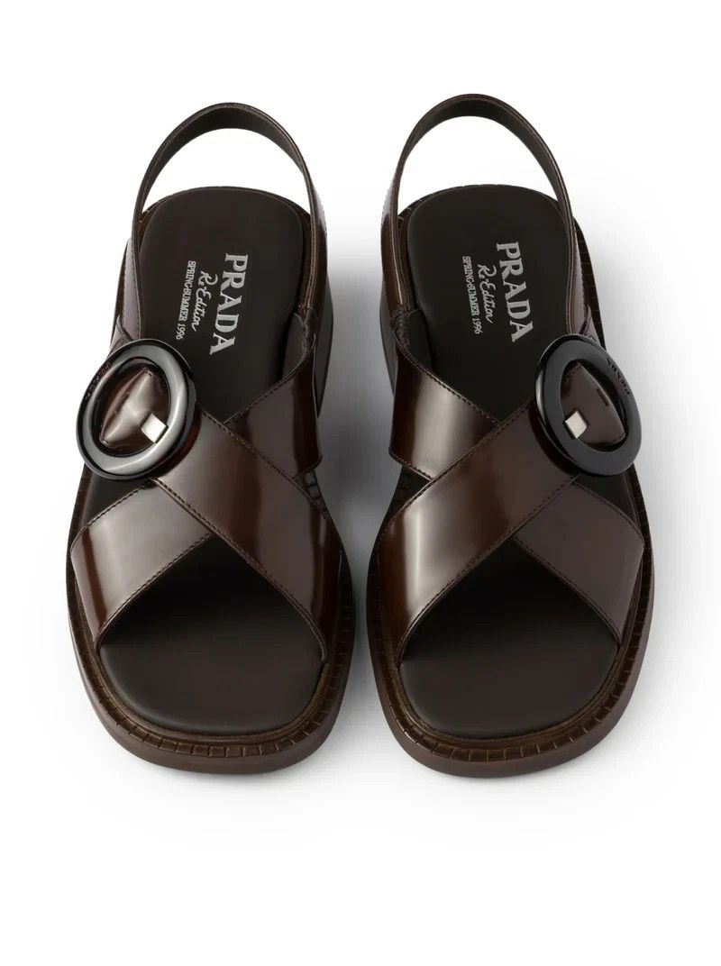 Prada PRADA $1200 Sienna Brsh Leath Buckle Sandals New Auth Size US 6 / IT 36 - 4 Thumbnail