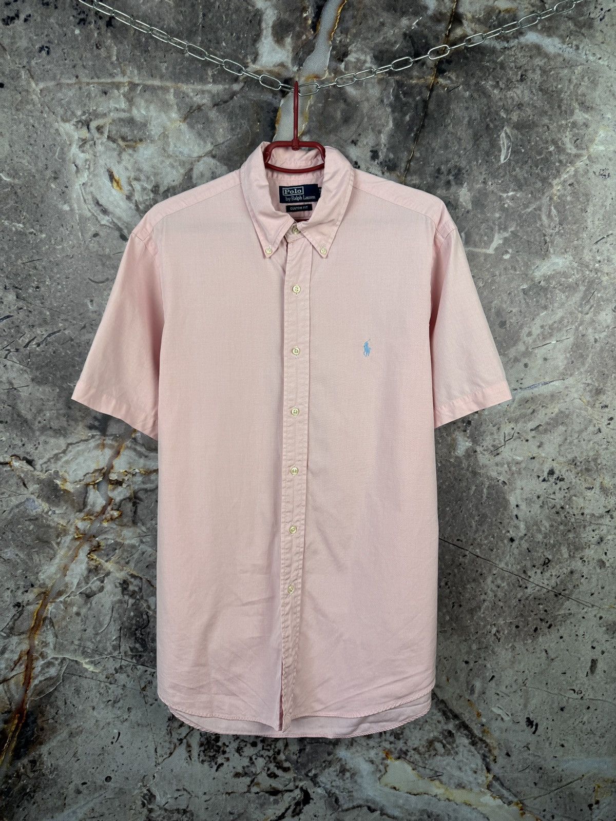 Polo Ralph Lauren Polo Ralph Lauren Pink Oxford Shirt Pony Logo Custom Fit Size US XL / EU 56 / 4 - 1 Thumbnail