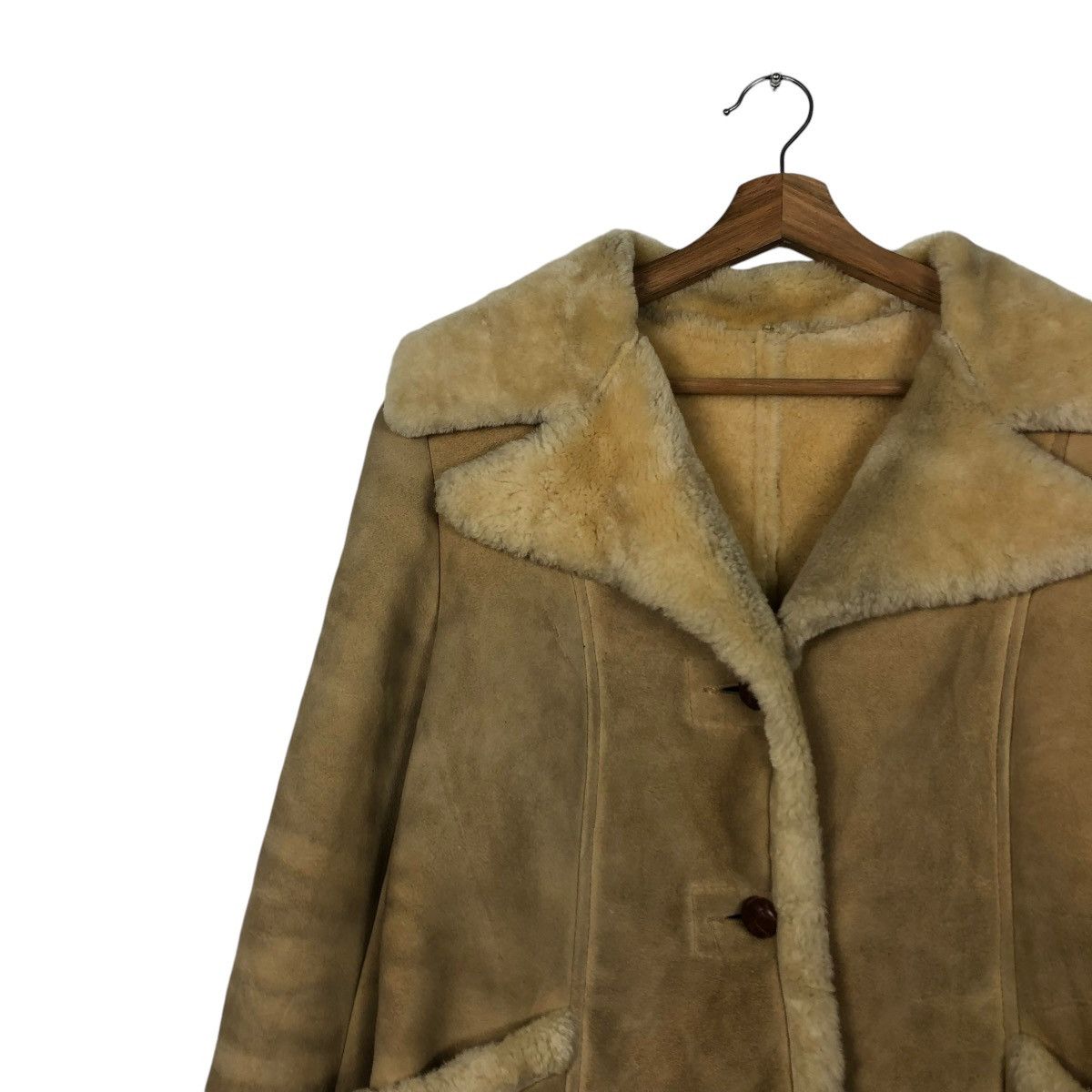 Vintage 🔥VINTAGE SHEARLING LEATHER JACKET MINK FUR BLANKET SCULLY Size US S / EU 44-46 / 1 - 9 Thumbnail