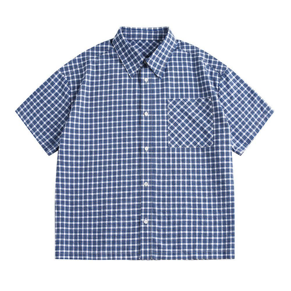 Vintage Men's Japanese workwear loose casual lapel plaid shirt Size US M / EU 48-50 / 2 - 1 Thumbnail