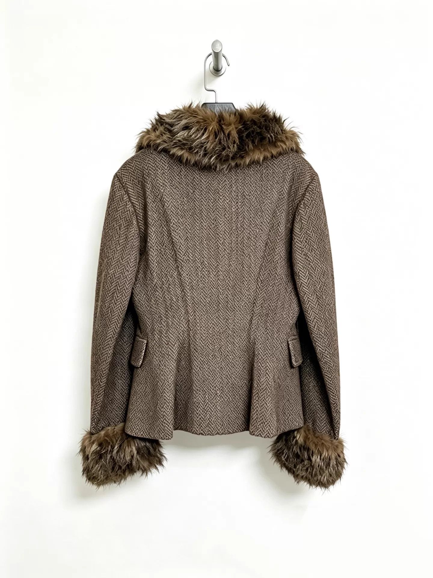 Christophe Lemaire LEMAIRE 1998A/W Women's Runway Fur Collar Wool French Jacket Size XS / US 0-2 / IT 36-38 - 4 Thumbnail