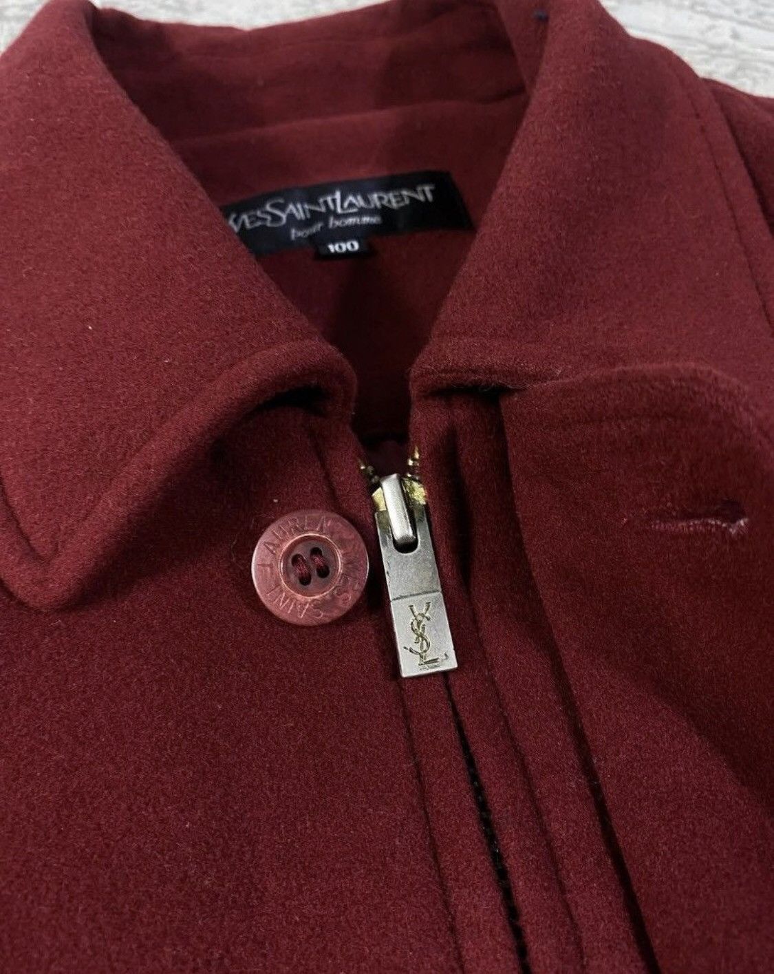 Yves Saint Laurent 💥Red Wool Material💥Vintage Jacket Yves Saint Laurent Size US L / EU 52-54 / 3 - 3 Thumbnail