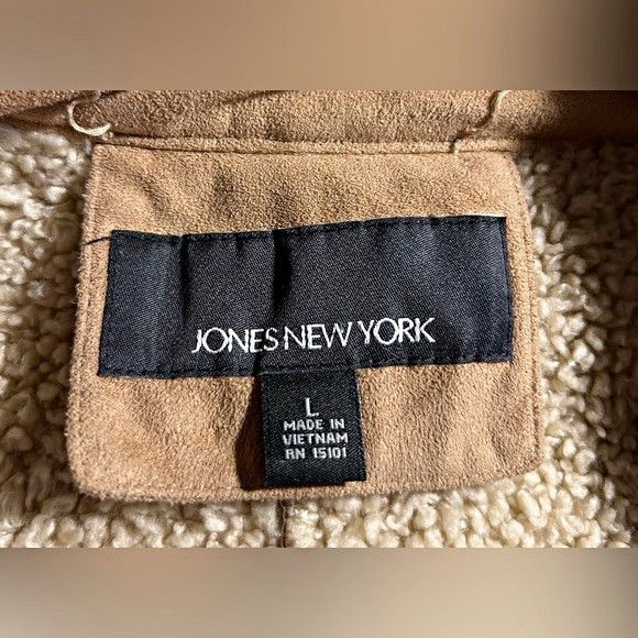 Jones New York Vintage 90s Tan Faux Suede Sherpa Penny Lane Toggle Coat Size L / US 10 / IT 46 - 7 Thumbnail