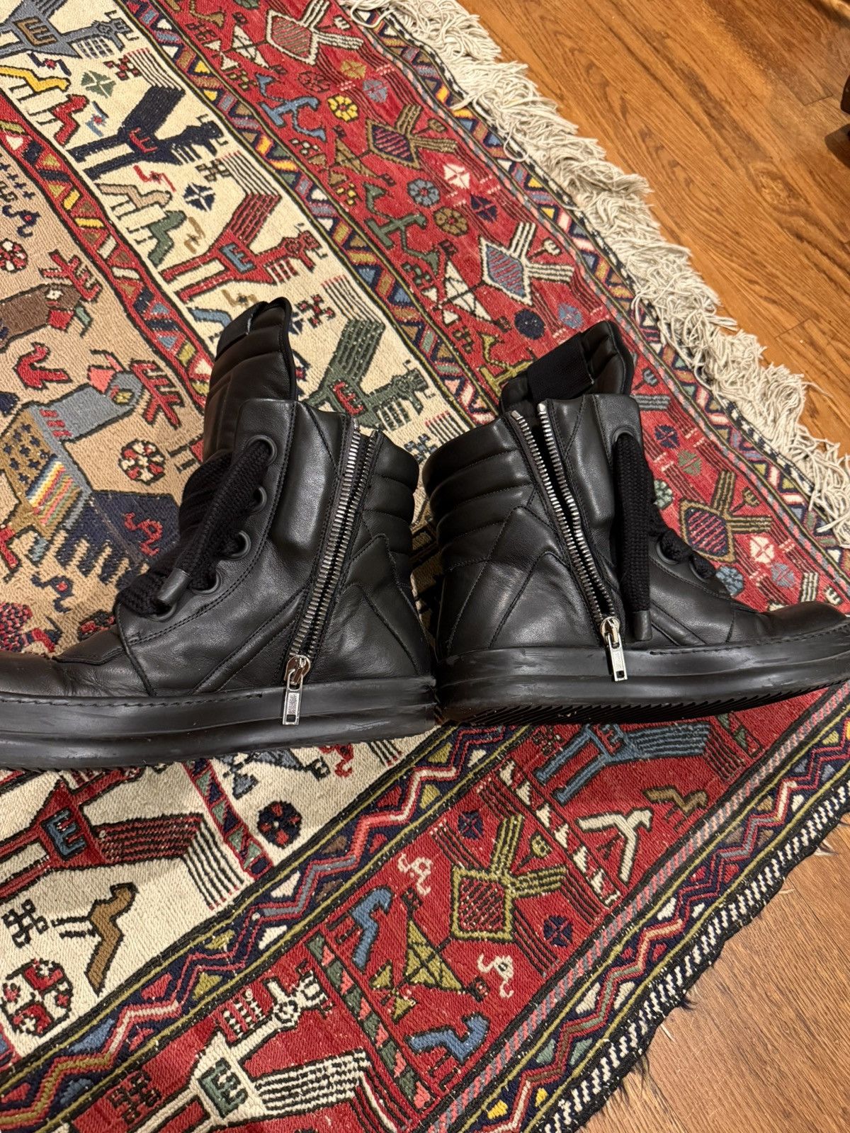 Rick Owens Rick owens SS25 jumbo lace triple black geo basket Size US 12 / EU 45 - 2 Thumbnail