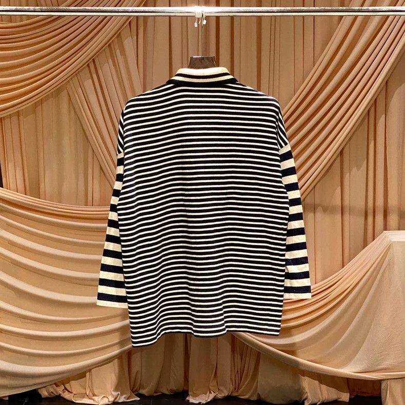 Loewe LOEWE Blue and white striped logo embroidered polo shirt Size XS / US 0-2 / IT 36-38 - 2 Thumbnail