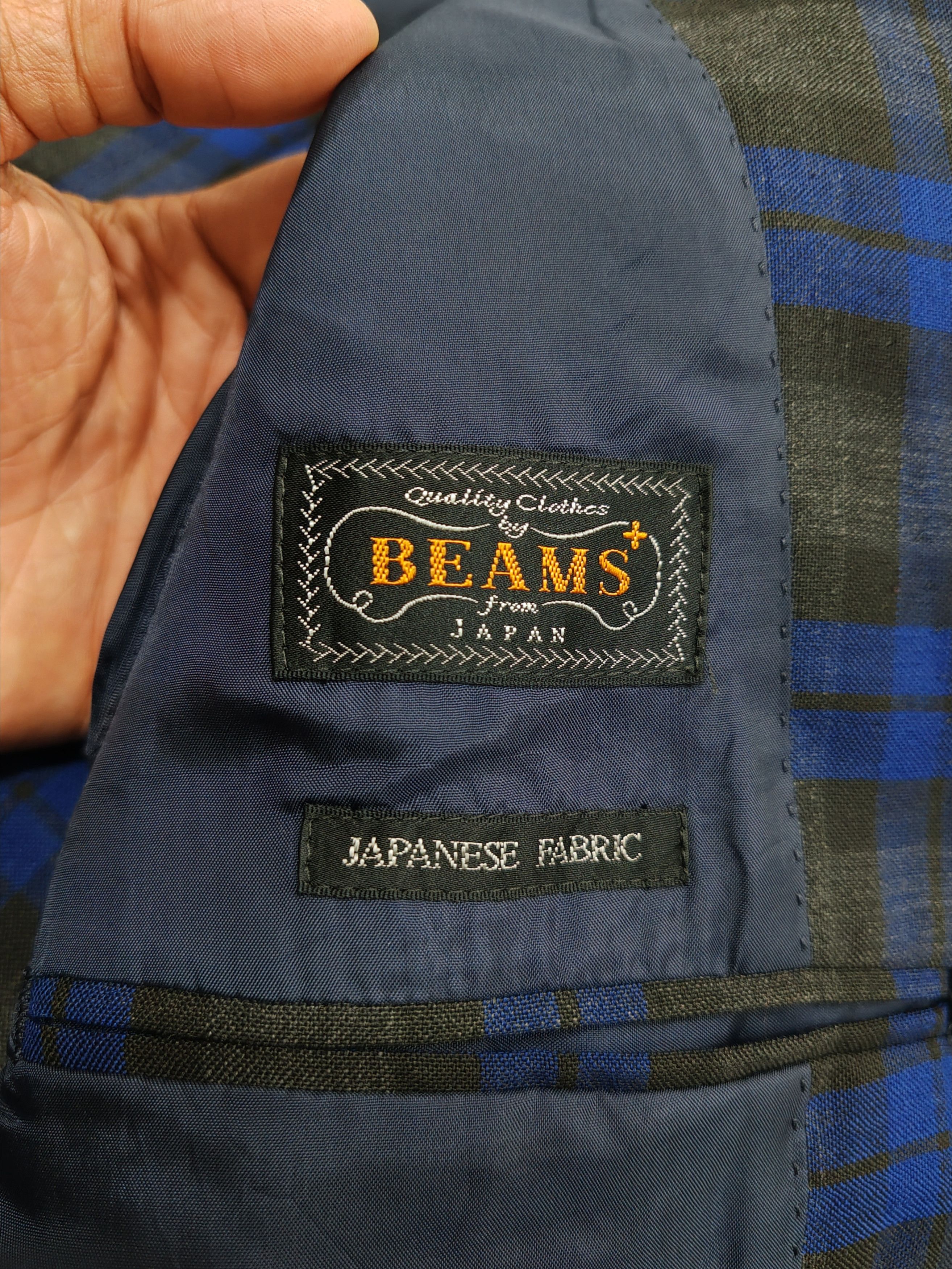 Beams Plus × Japanese Brand Beams Japanese Fabric 3 Button/Pocket Striped Design Navy Size 38L - 6 Thumbnail