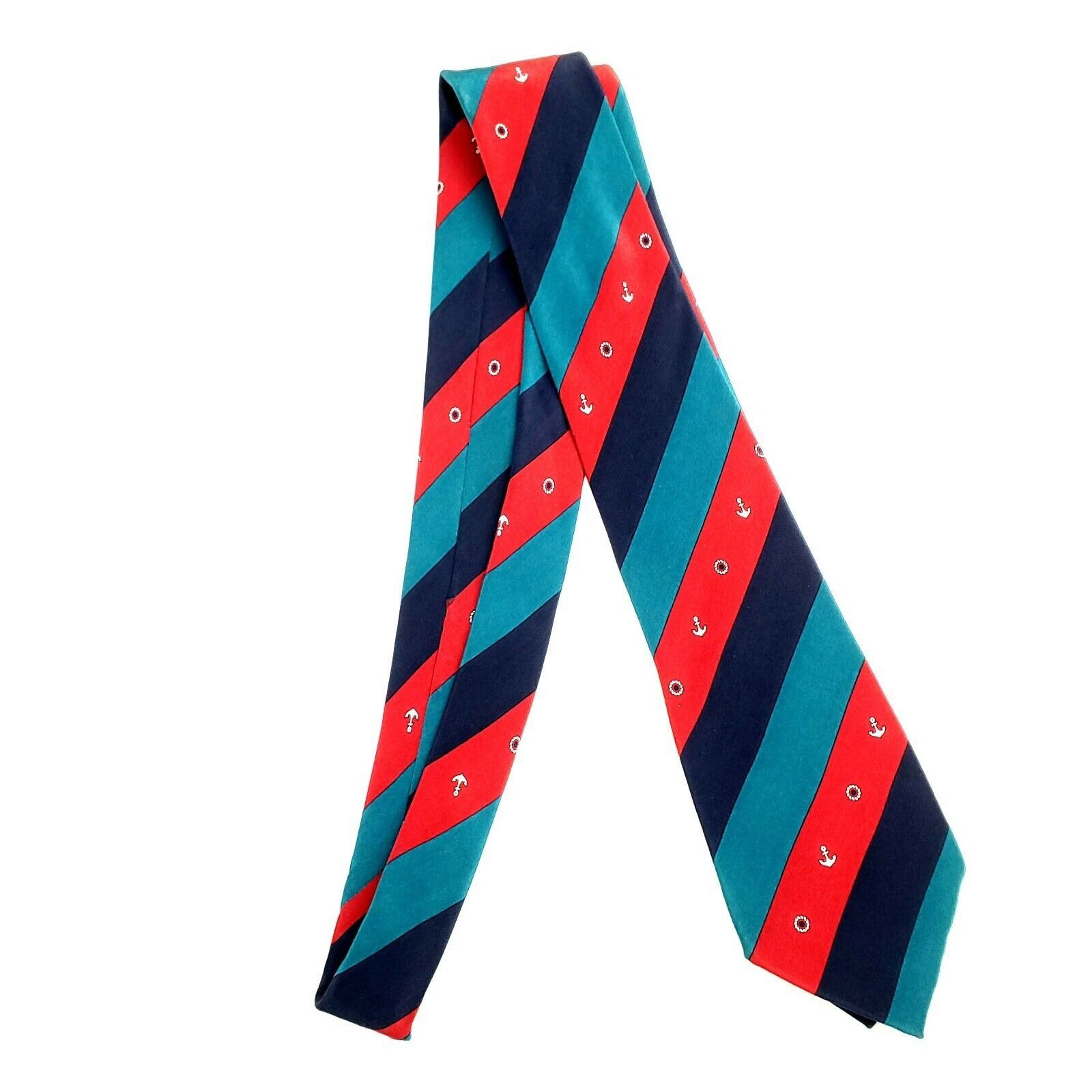 Ermenegildo Zegna Ermenegildo Zegna Silk Tie Red Blue Striped Anchor Skinny Size ONE SIZE - 6 Thumbnail