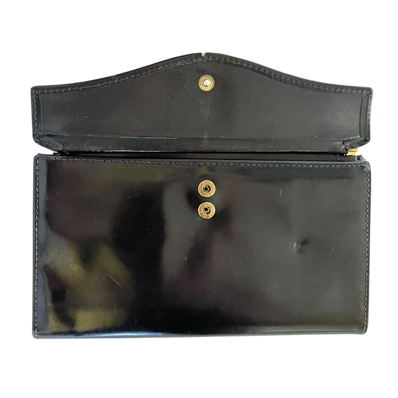 Bosca × Vintage Vintage Bosca Black Full Grain Leather Frame Clutch Wallet Size ONE SIZE - 5 Thumbnail