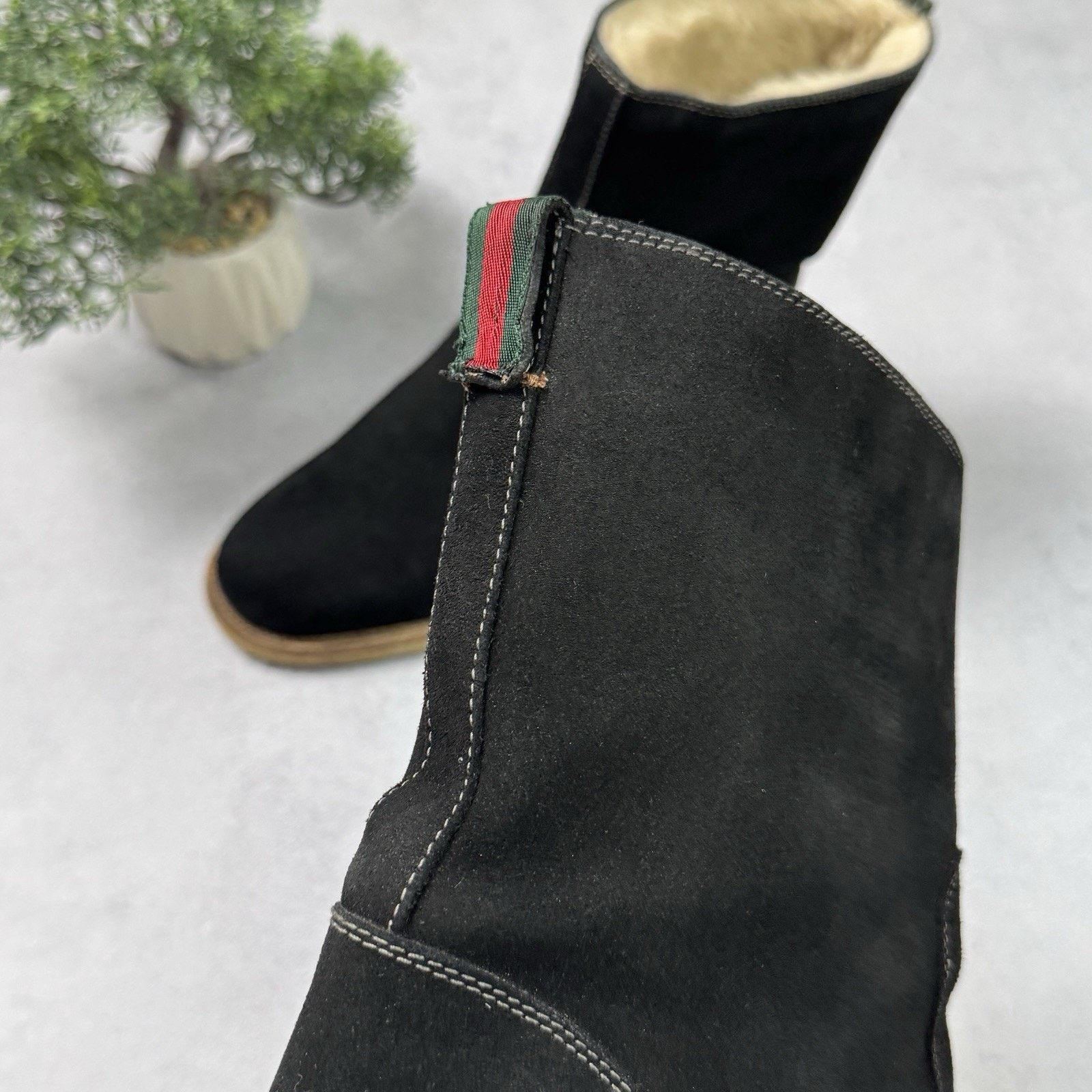 Gucci Gucci Men High Suede Fur Boot Winter Black Size US 9 Size US 9 / EU 42 - 6 Thumbnail