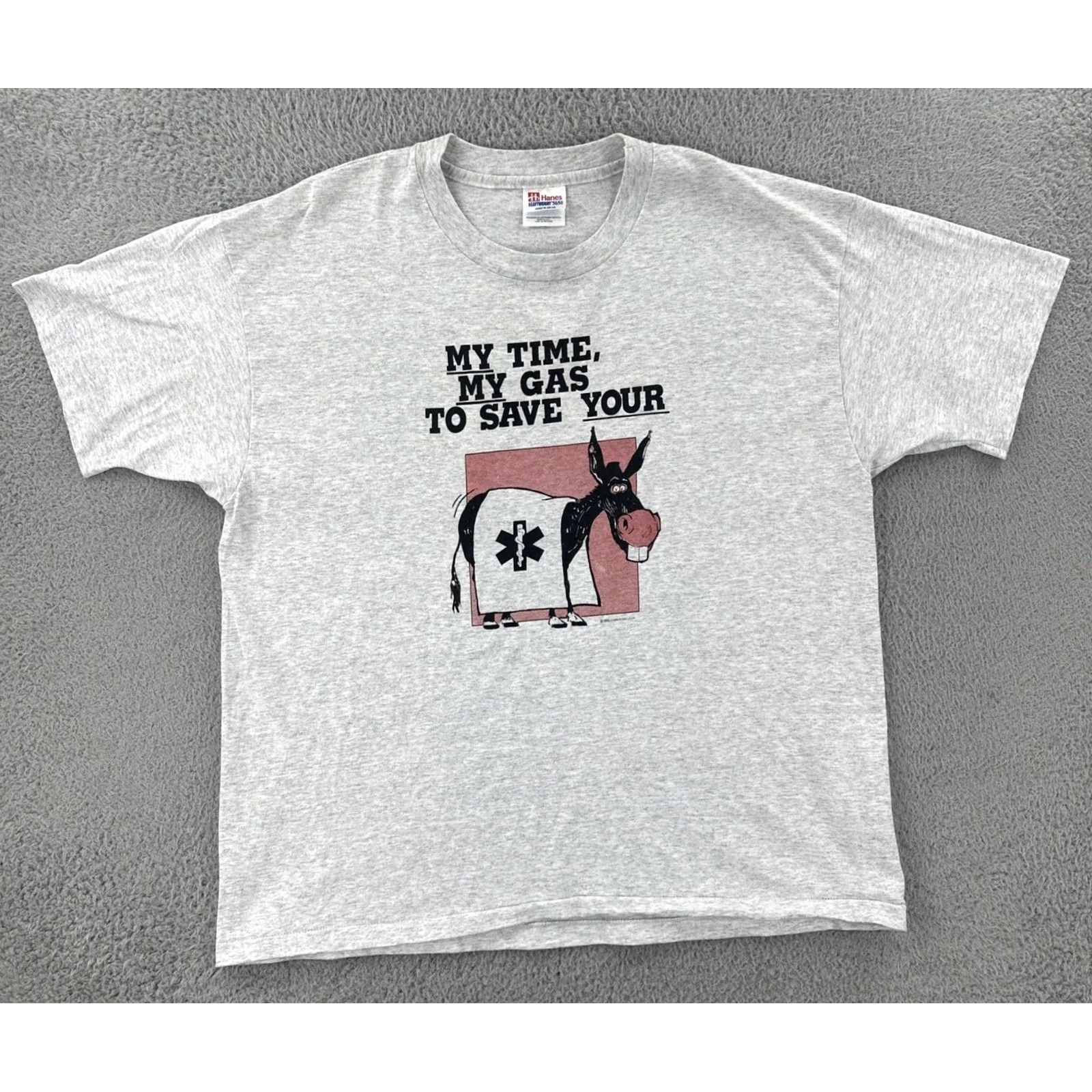 Hanes VINTAGE Hanes Men’s XL Gray T Shirt Made In USA 80s Funny Graphic Print Tee EUC Shirt Mens XL Gray 80s Funny Graphic Print Art Holiday? Size US XL / EU 56 / 4 - 2 Thumbnail